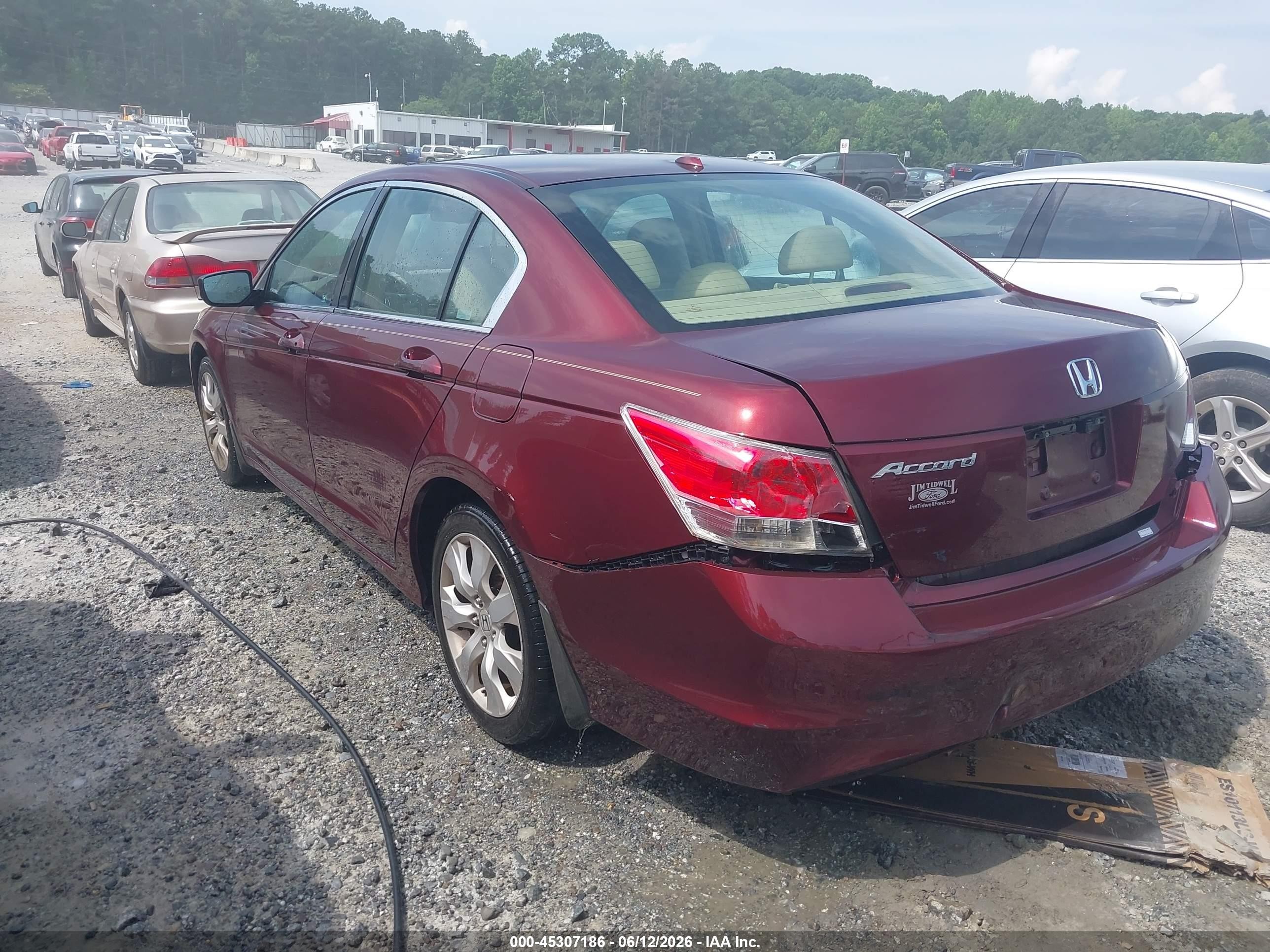 2008 Honda Accord 2.4 Ex-l Burgundy vin: 1HGCP26868A125660