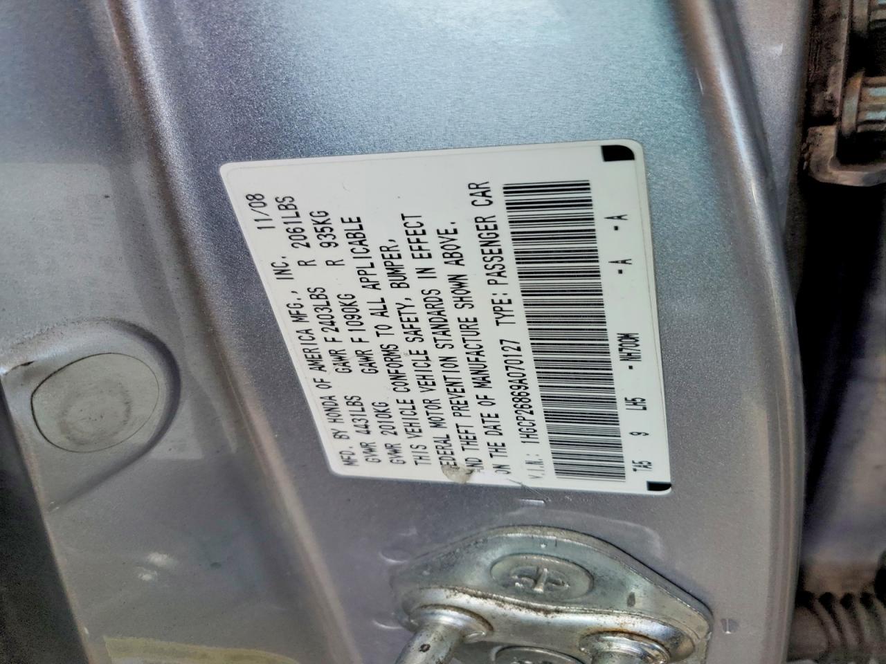 2009 Honda Accord Exl Silver vin: 1HGCP26869A070127
