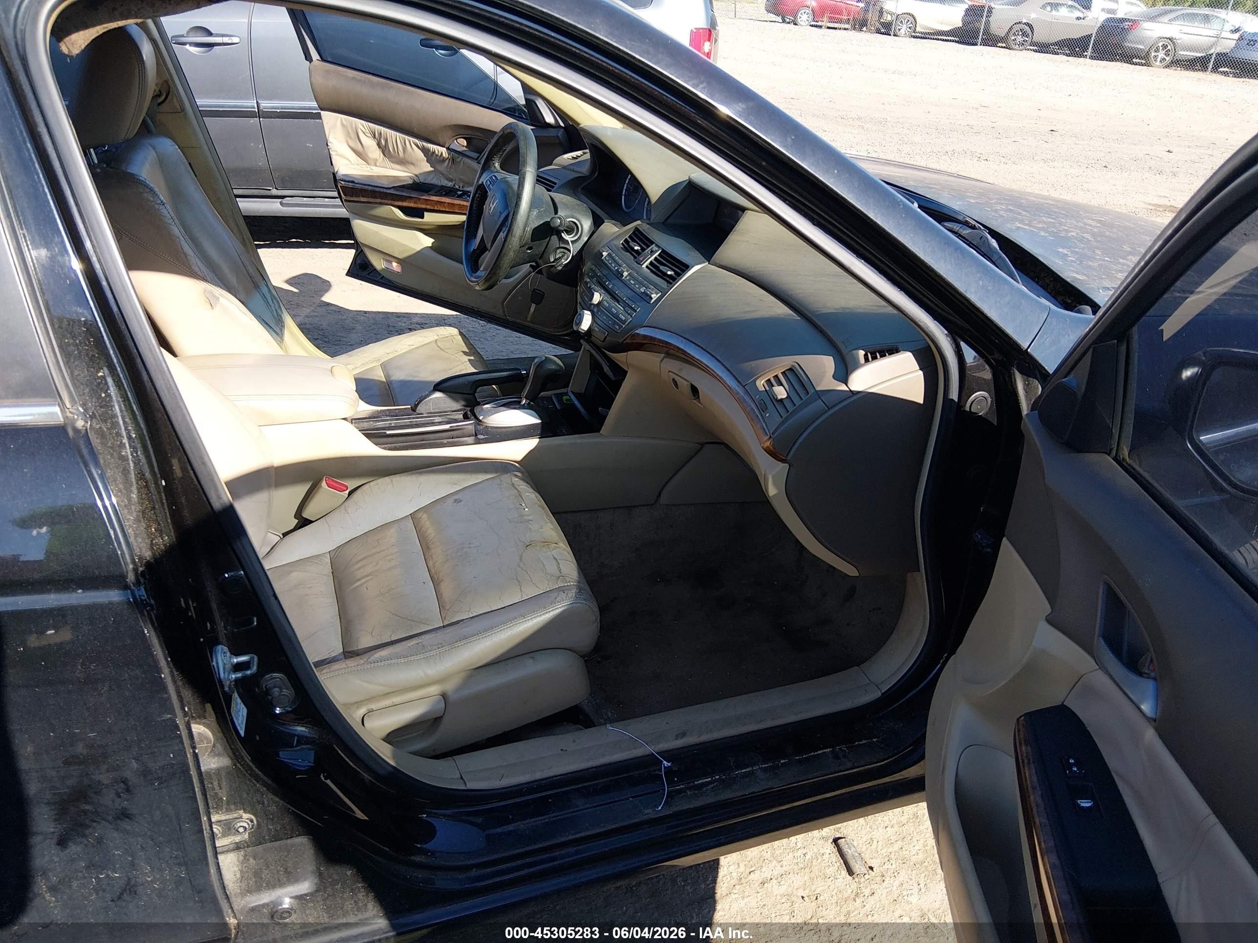 2009 Honda Accord 2.4 Ex-l Black vin: 1HGCP26869A196536