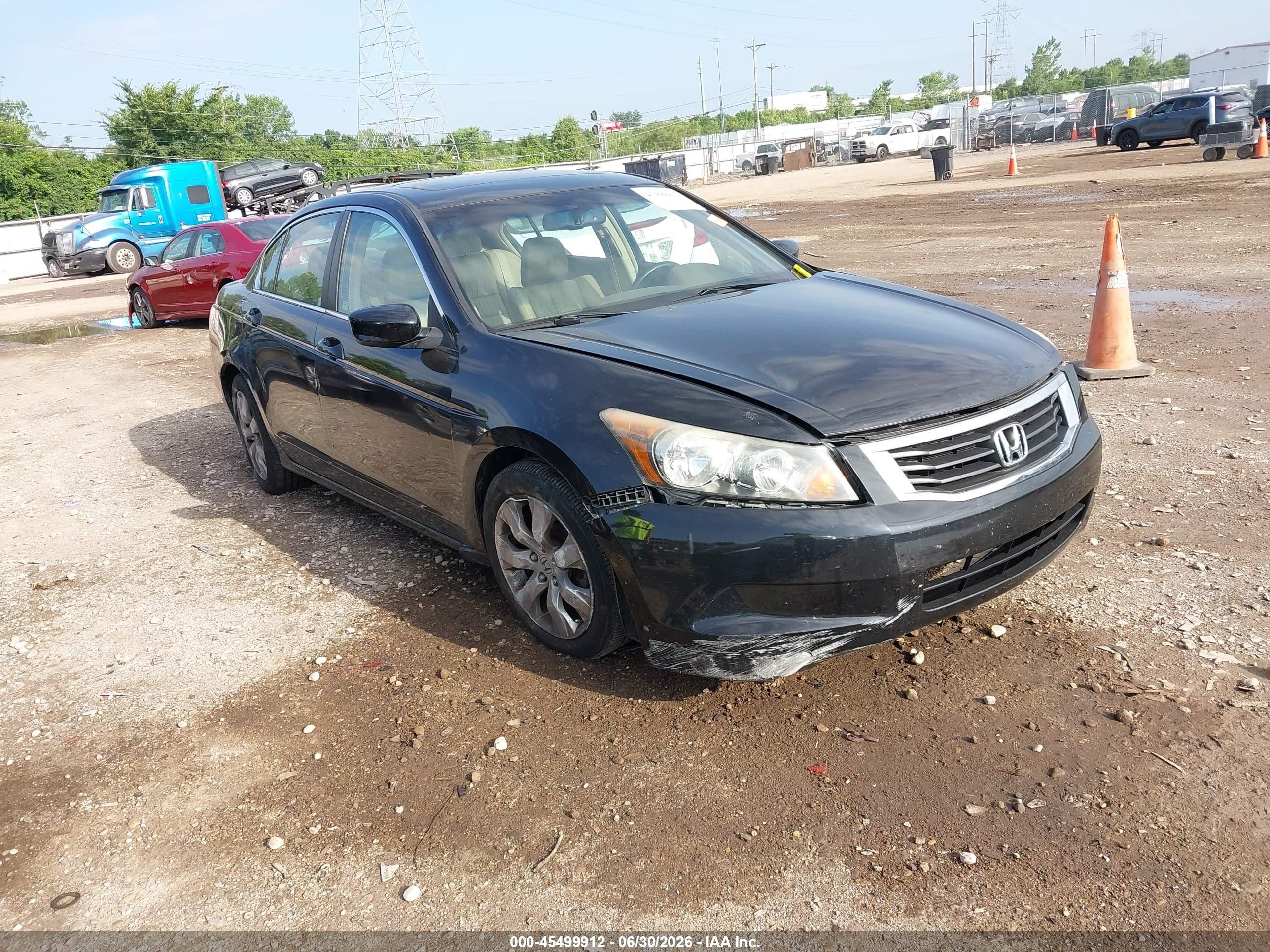 2008 Honda Accord 2.4 Ex-l Black vin: 1HGCP26878A004457