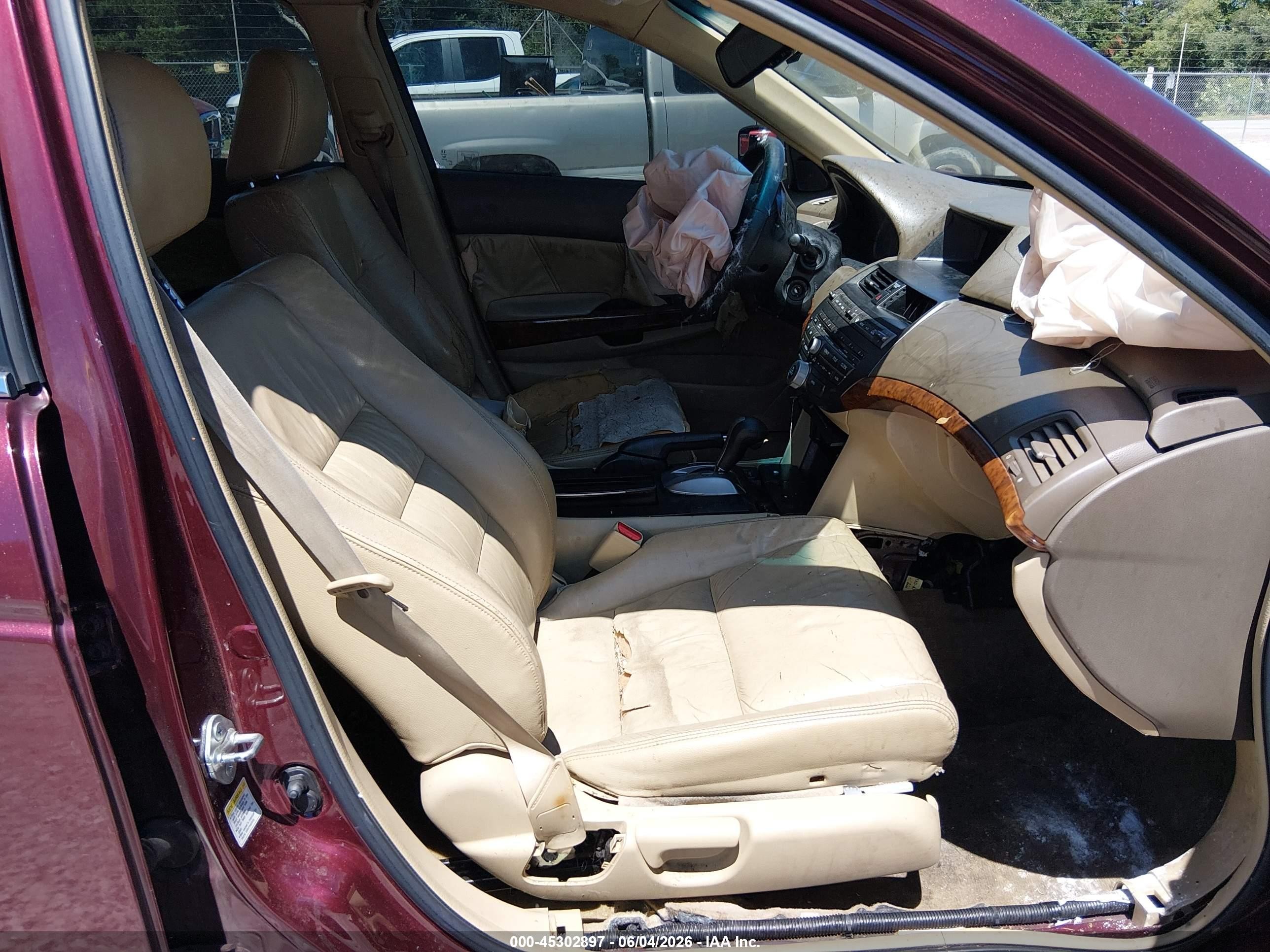 2008 Honda Accord 2.4 Ex-l Maroon vin: 1HGCP26878A079322