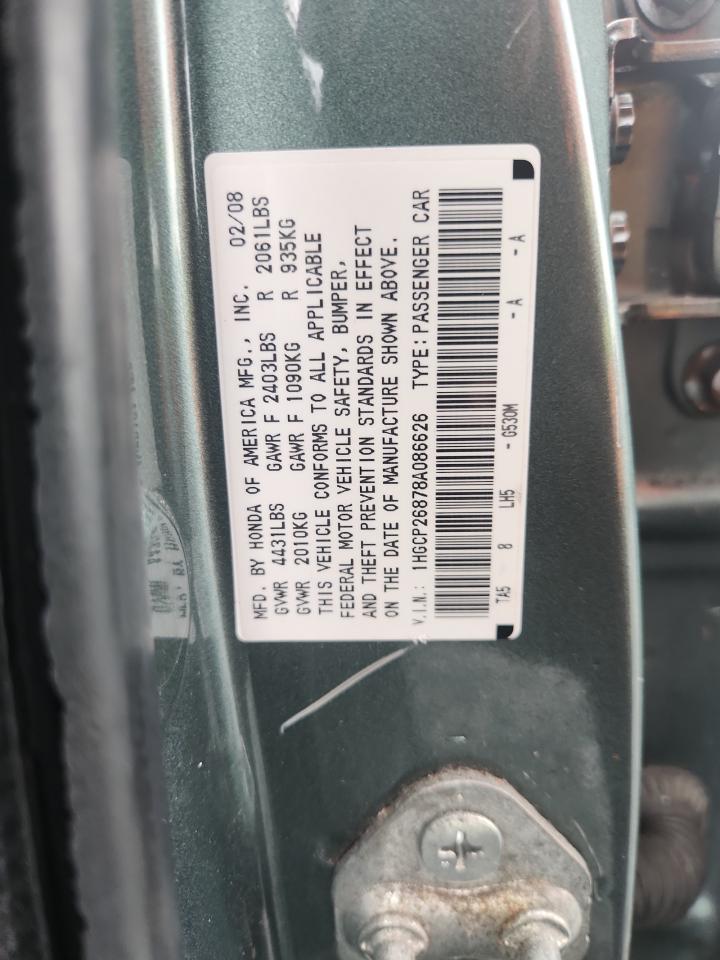 2008 Honda Accord Exl Gray vin: 1HGCP26878A086626