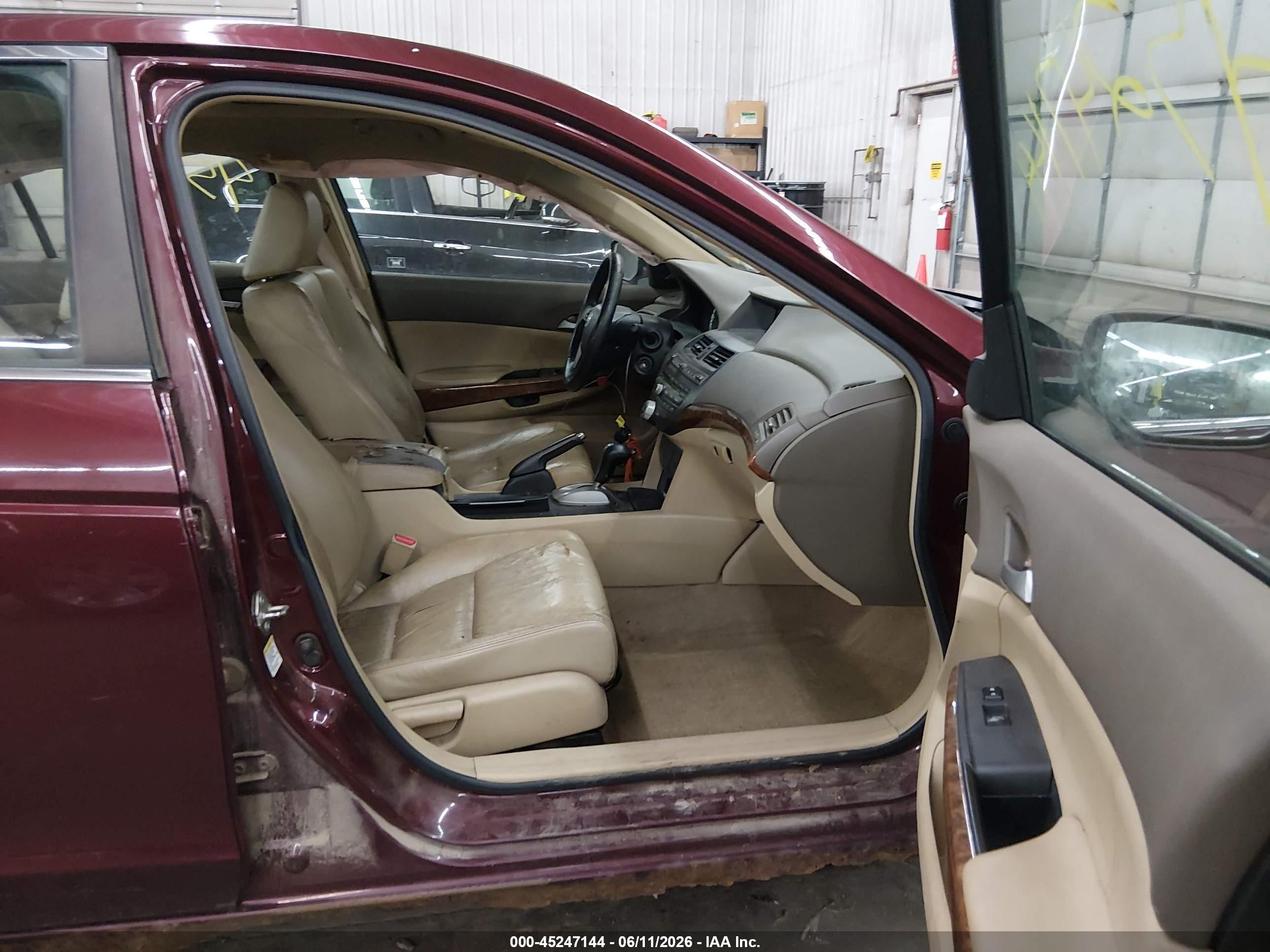 2008 Honda Accord 2.4 Ex-l Maroon vin: 1HGCP26878A100718