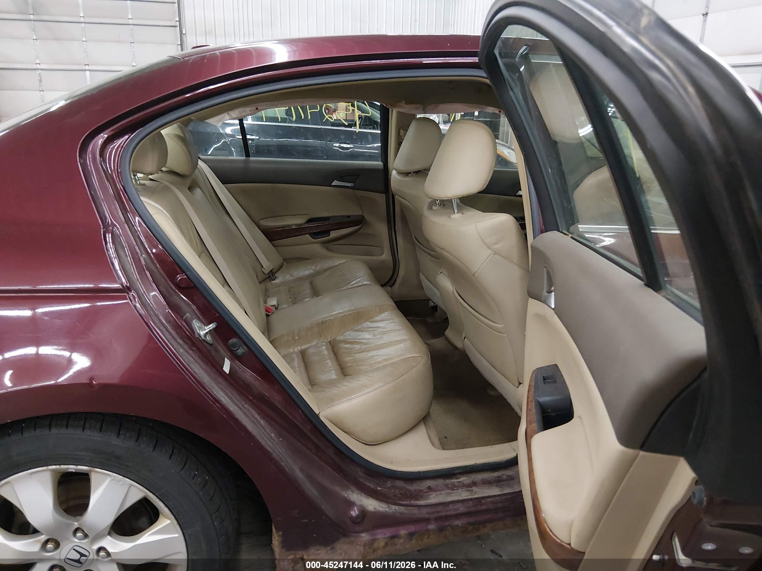 2008 Honda Accord 2.4 Ex-l Maroon vin: 1HGCP26878A100718