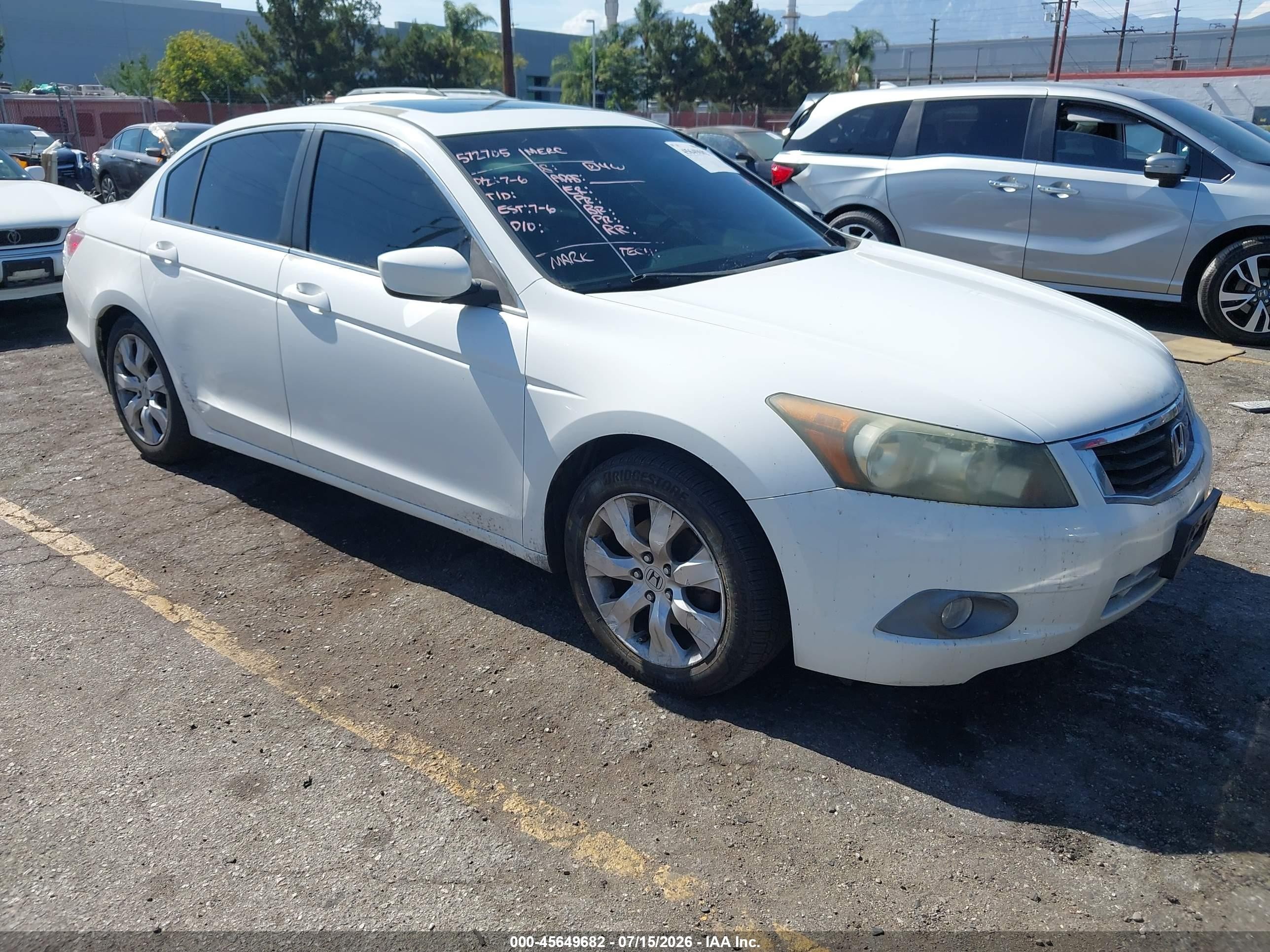 2008 Honda Accord 2.4 Ex-l White vin: 1HGCP26878A111346
