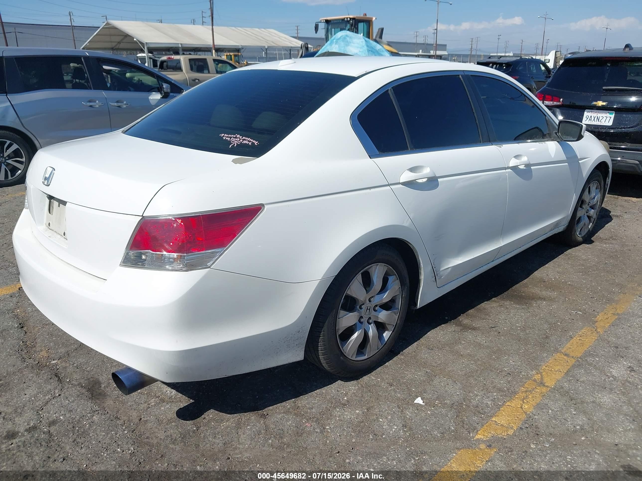 2008 Honda Accord 2.4 Ex-l White vin: 1HGCP26878A111346