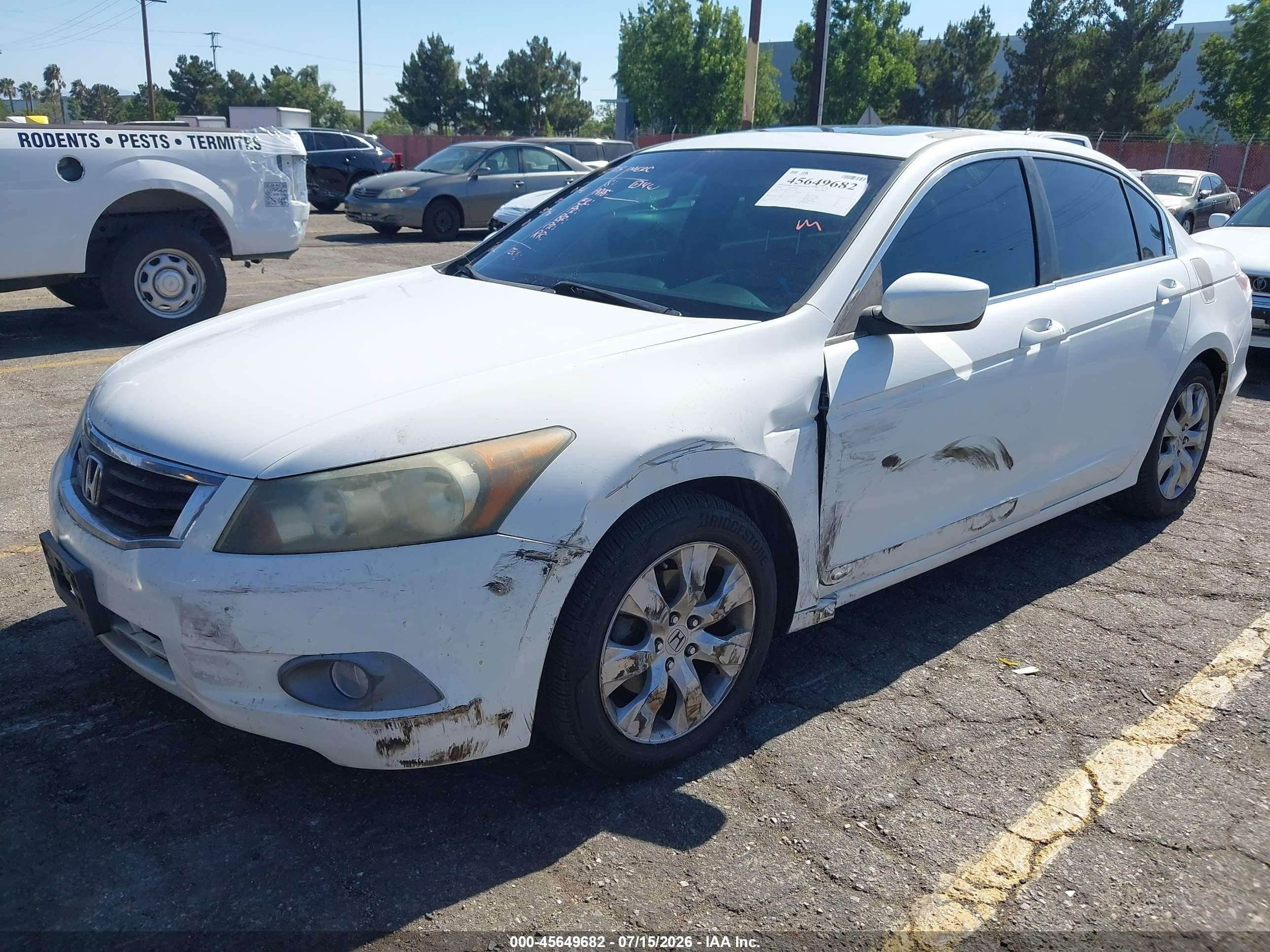 2008 Honda Accord 2.4 Ex-l White vin: 1HGCP26878A111346