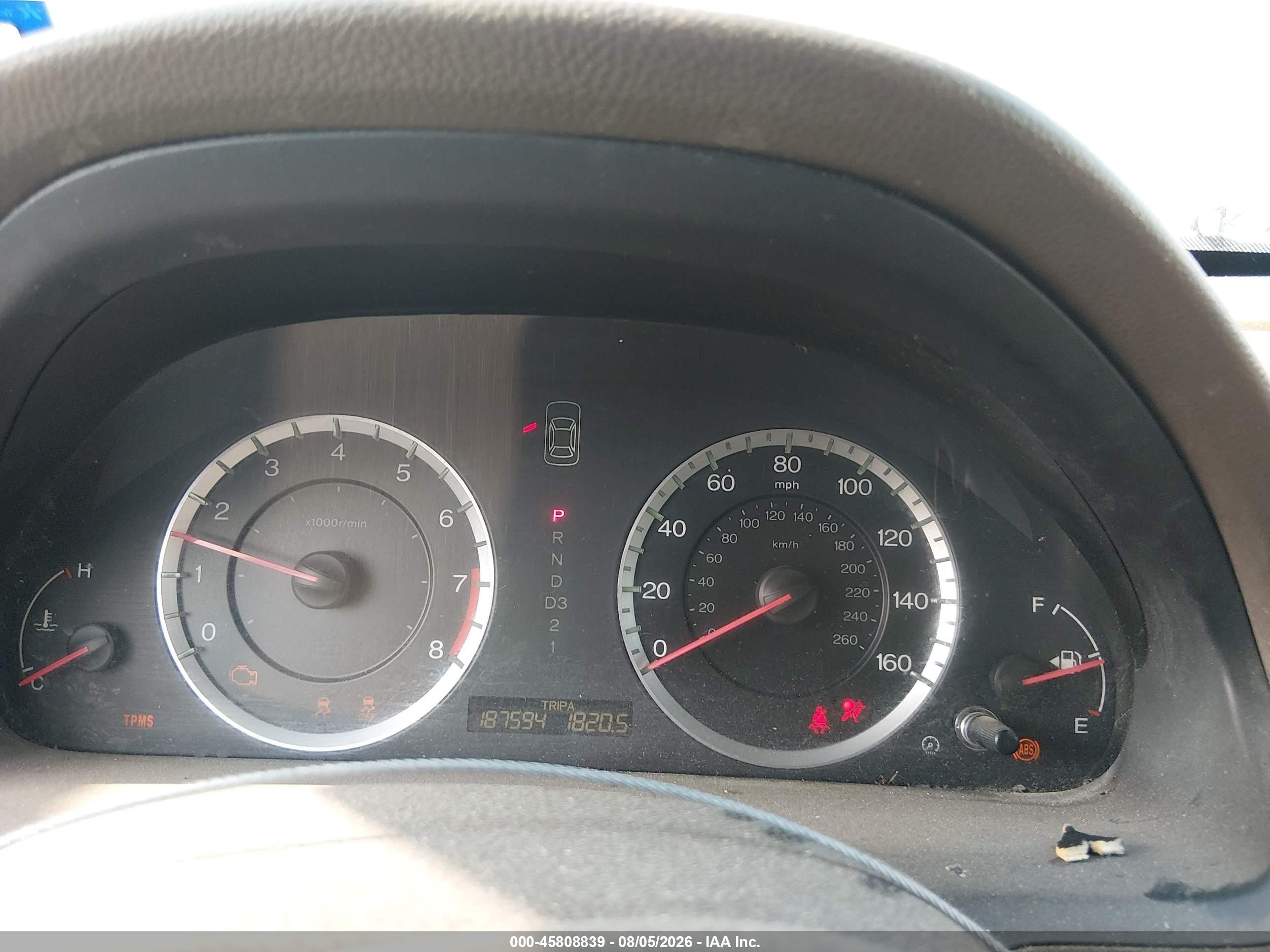 2009 Honda Accord 2.4 Ex-l Темно-бордовый vin: 1HGCP26879A028047