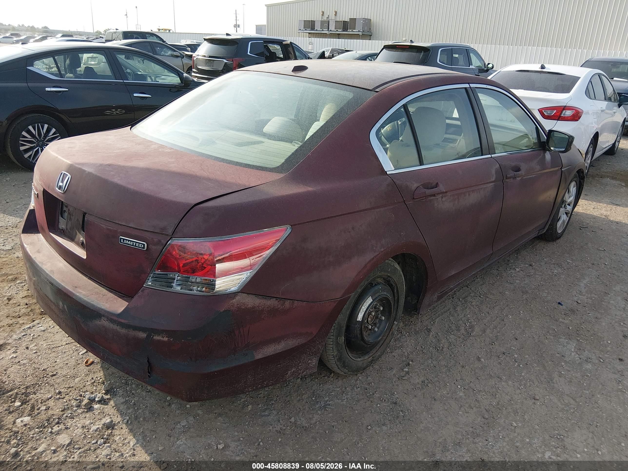 2009 Honda Accord 2.4 Ex-l Темно-бордовый vin: 1HGCP26879A028047