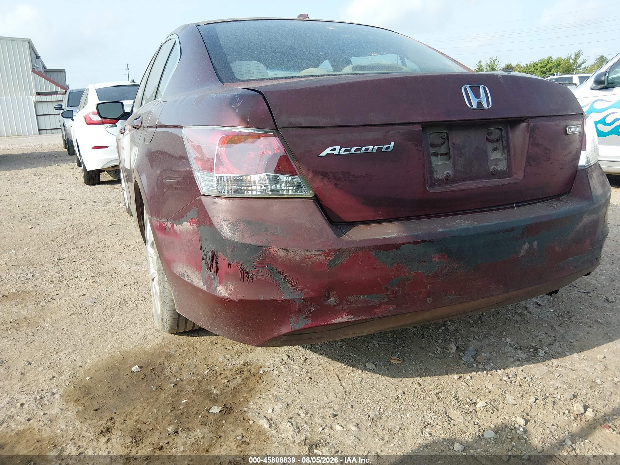 2009 Honda Accord 2.4 Ex-l Темно-бордовый vin: 1HGCP26879A028047