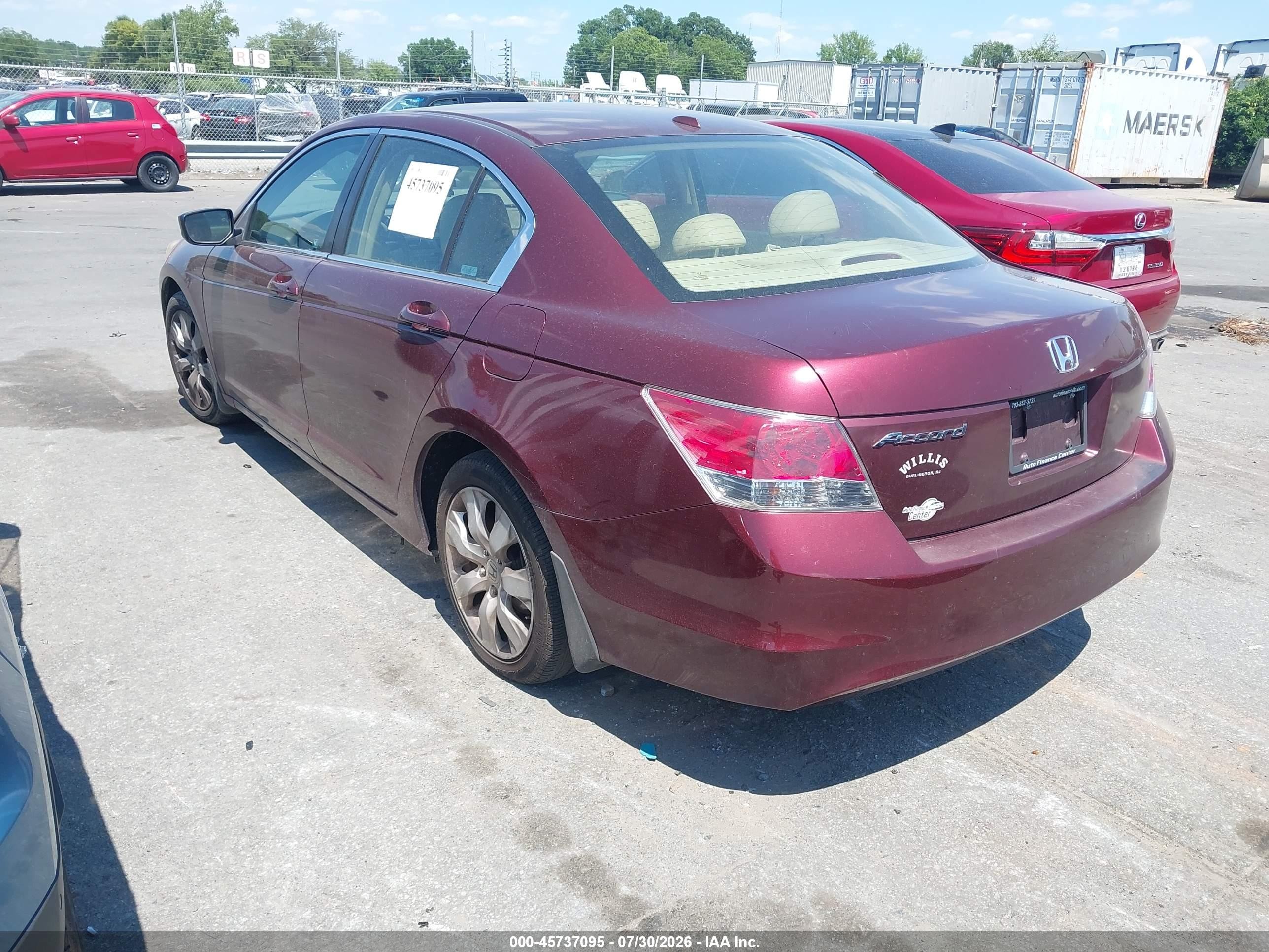 2009 Honda Accord 2.4 Ex-l Burgundy vin: 1HGCP26879A052381