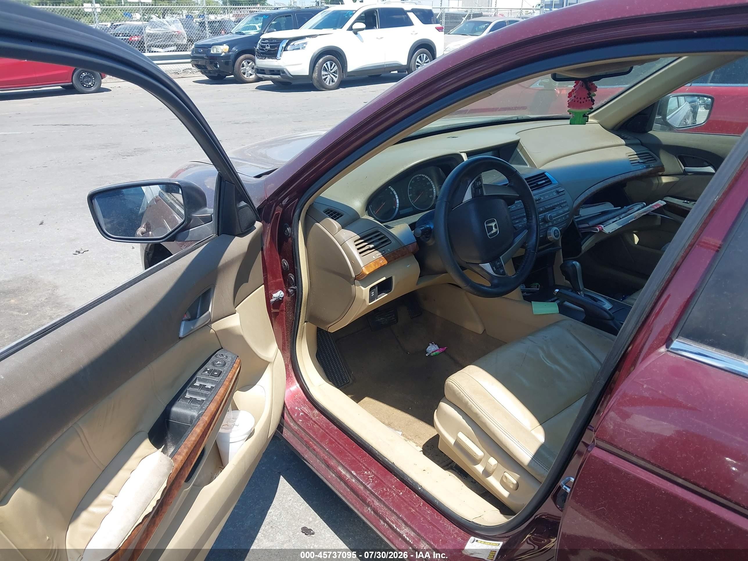 2009 Honda Accord 2.4 Ex-l Burgundy vin: 1HGCP26879A052381