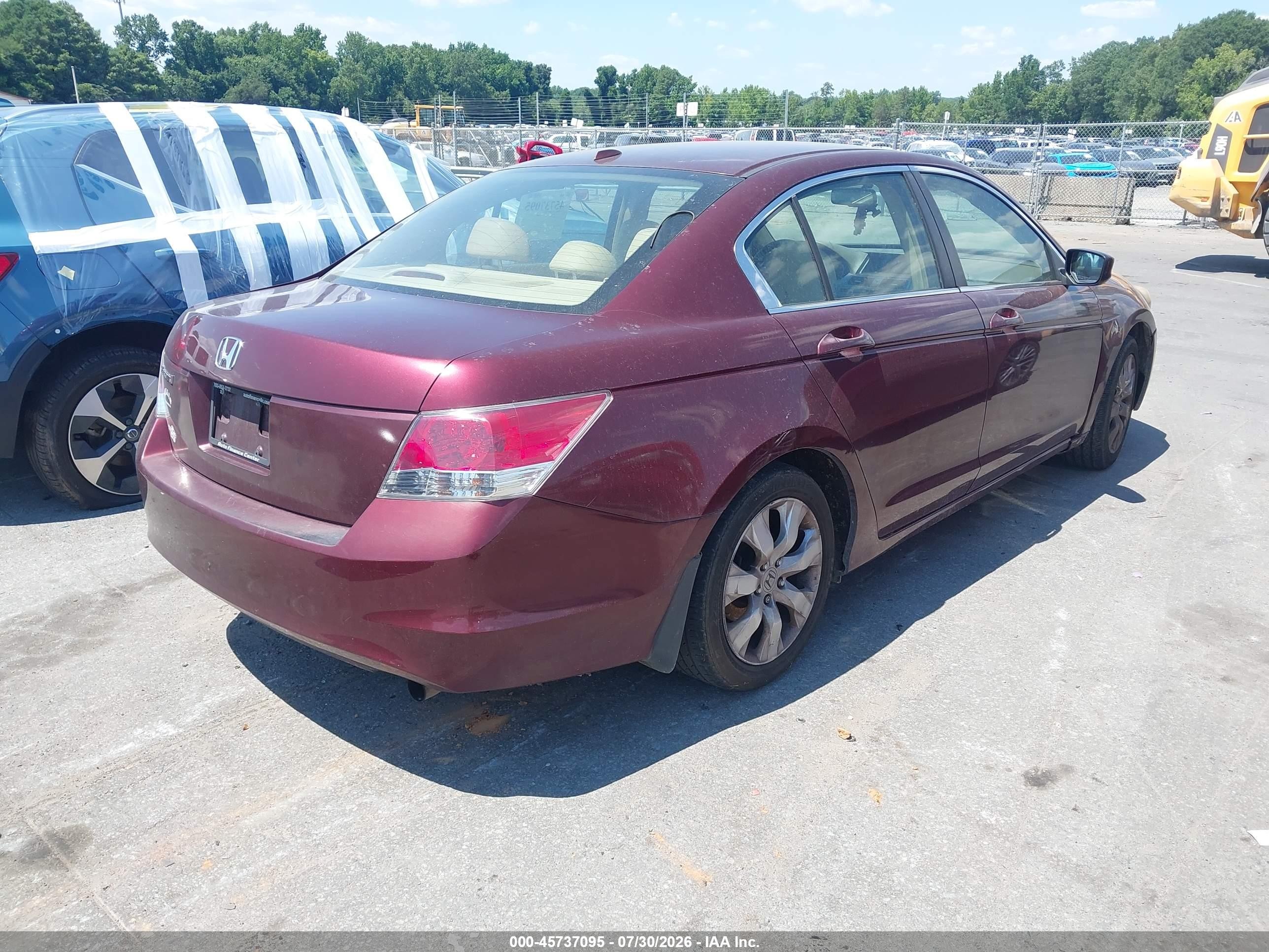 2009 Honda Accord 2.4 Ex-l Burgundy vin: 1HGCP26879A052381