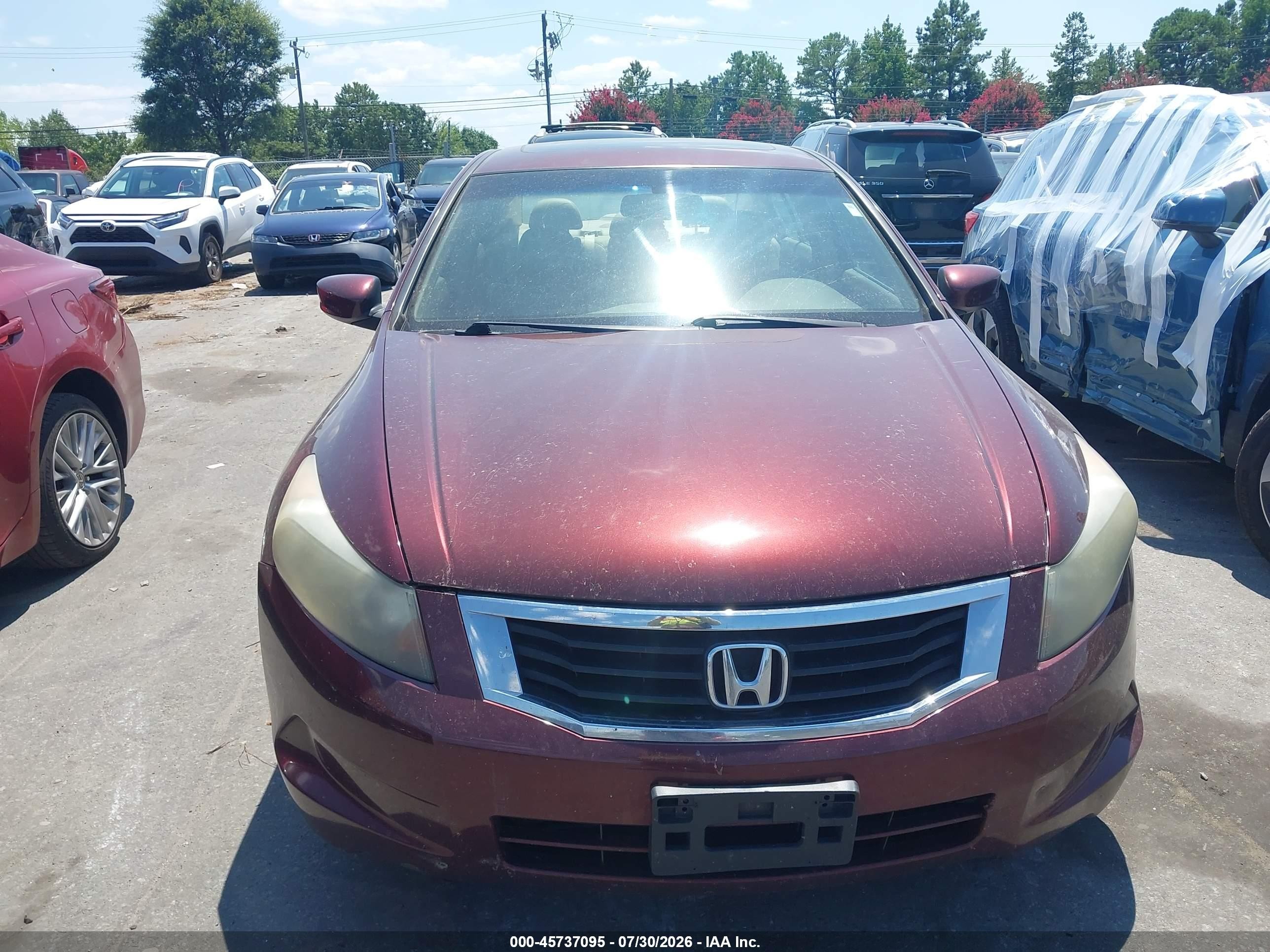 2009 Honda Accord 2.4 Ex-l Burgundy vin: 1HGCP26879A052381
