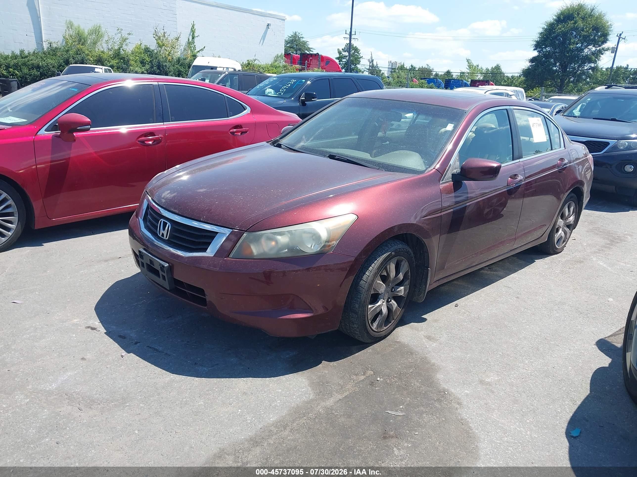 2009 Honda Accord 2.4 Ex-l Burgundy vin: 1HGCP26879A052381