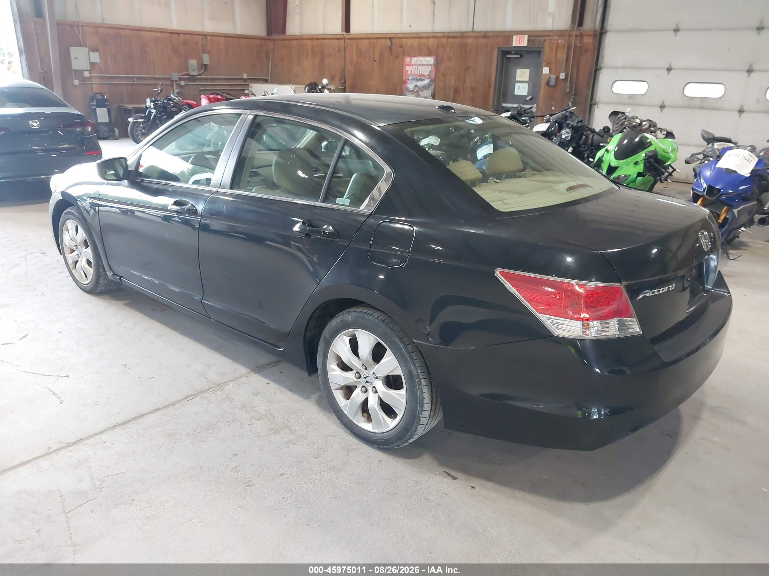 2009 Honda Accord 2.4 Ex-l Black vin: 1HGCP26879A182239