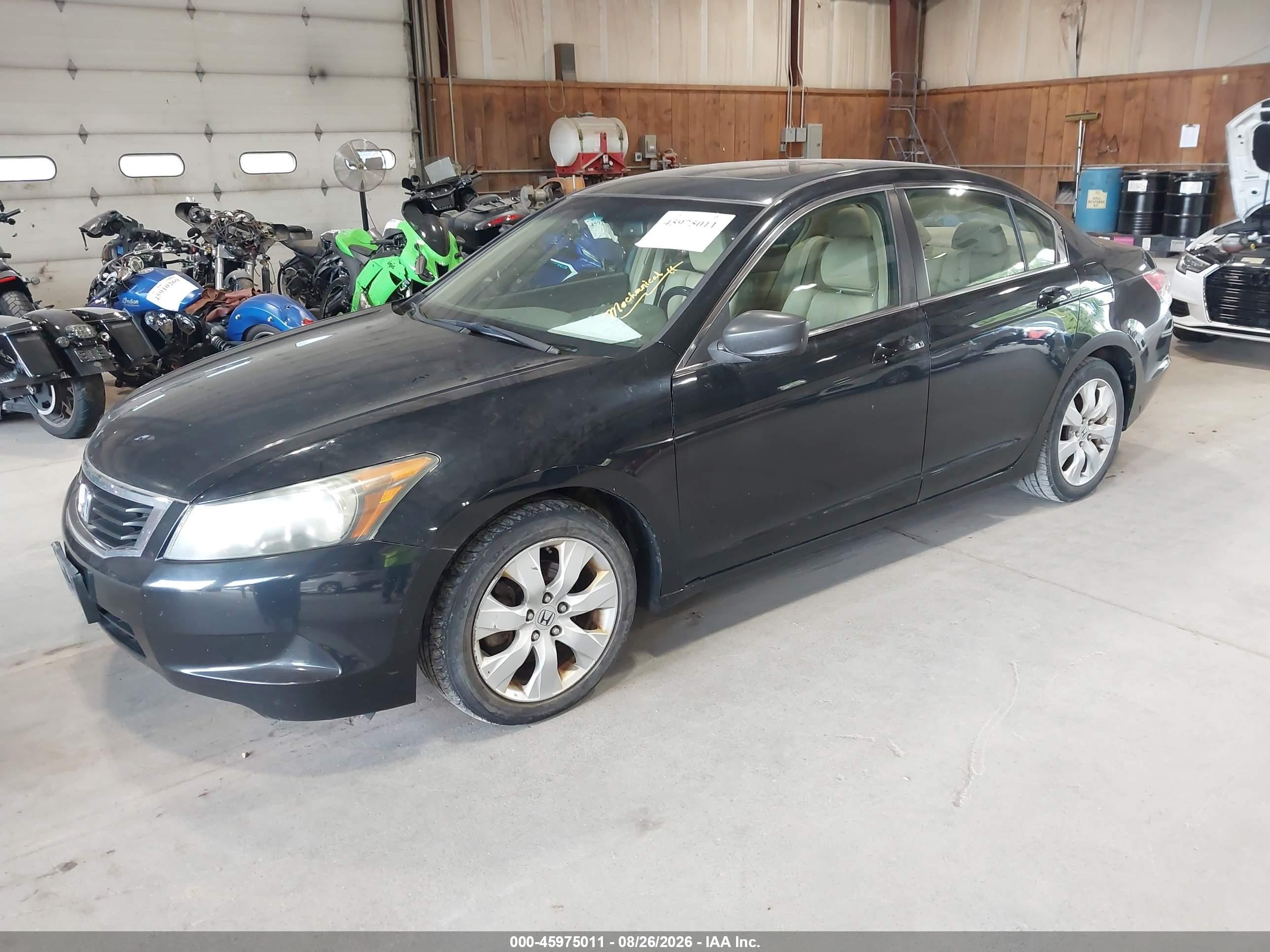 2009 Honda Accord 2.4 Ex-l Black vin: 1HGCP26879A182239