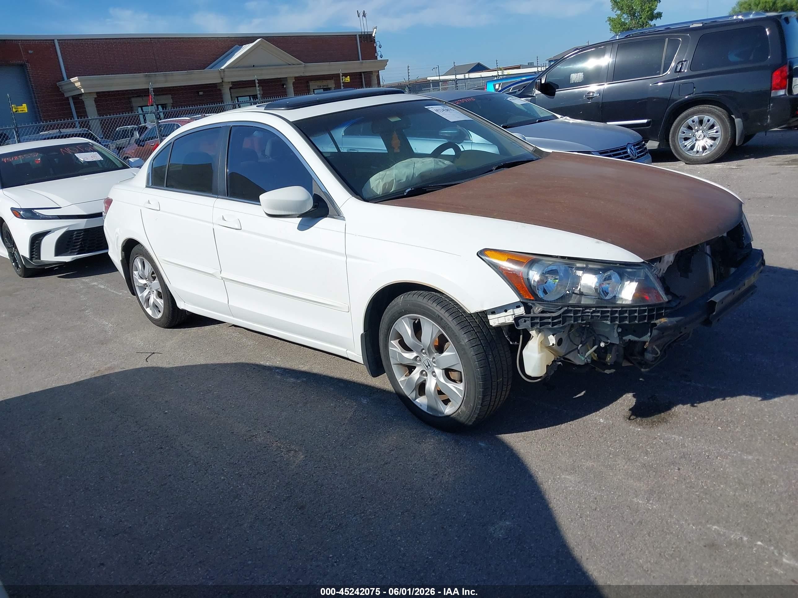 2008 Honda Accord 2.4 Ex-l White vin: 1HGCP26888A030341