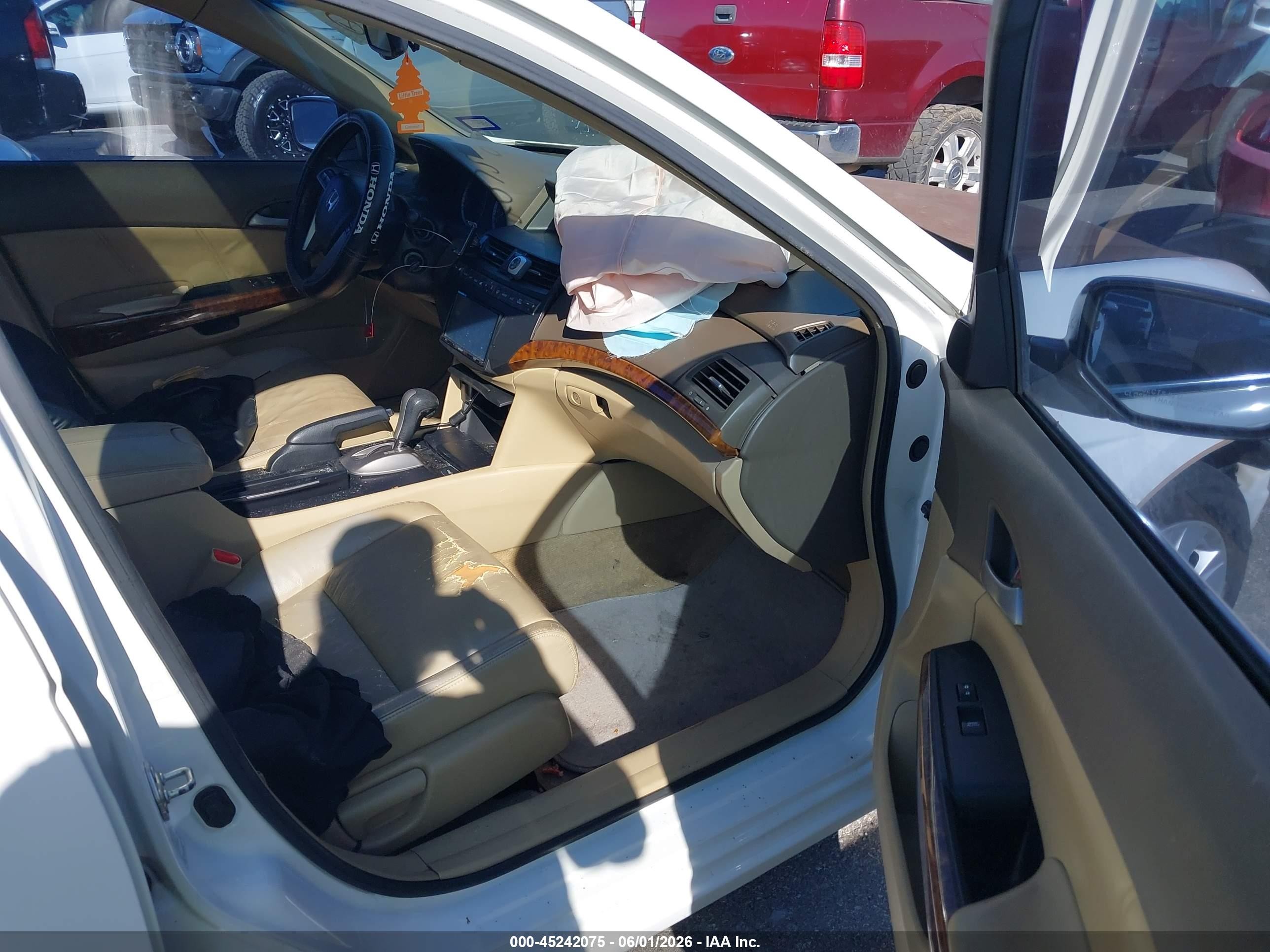 2008 Honda Accord 2.4 Ex-l White vin: 1HGCP26888A030341