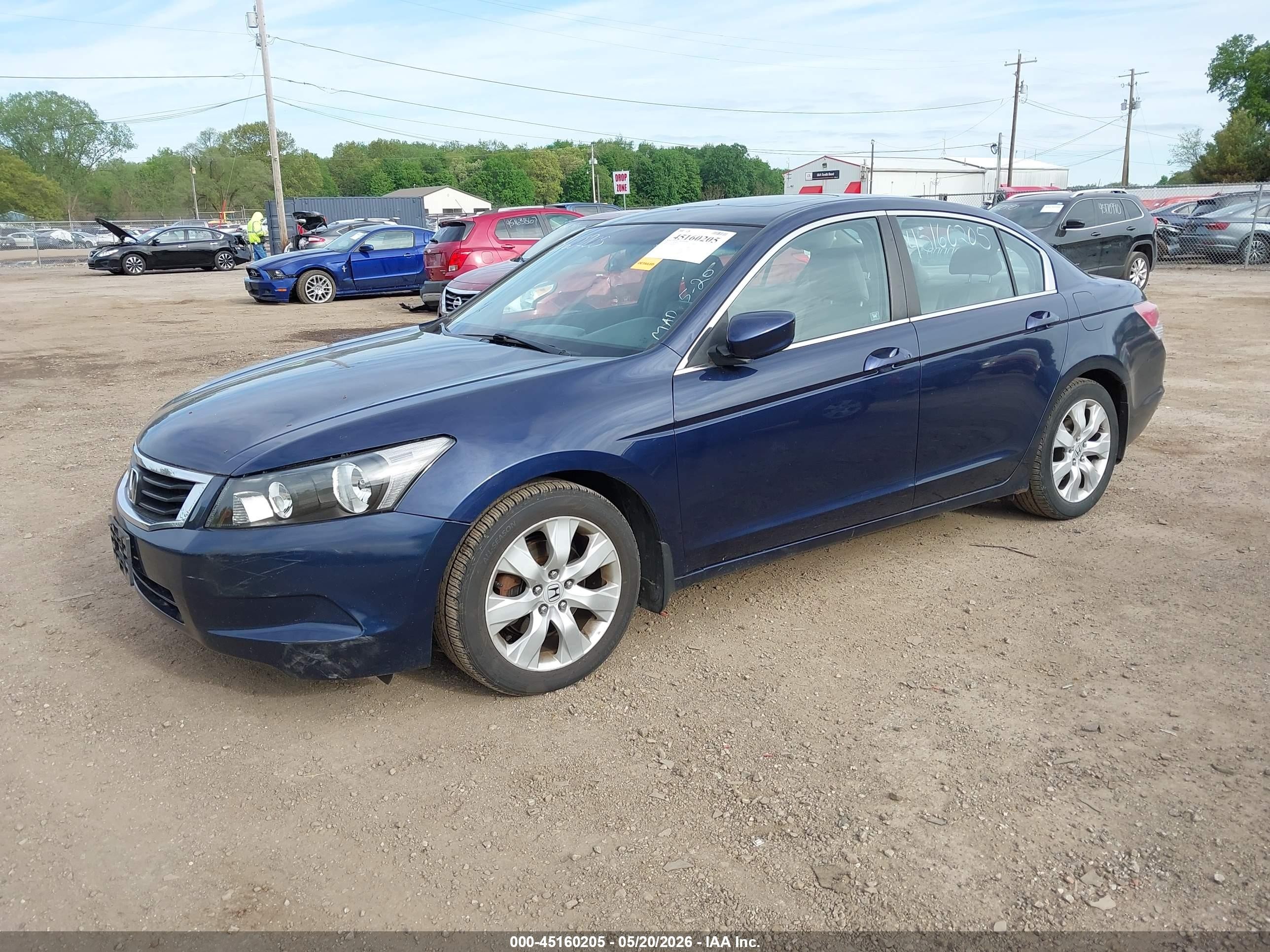 2008 Honda Accord 2.4 Ex-l Blue vin: 1HGCP26888A040402