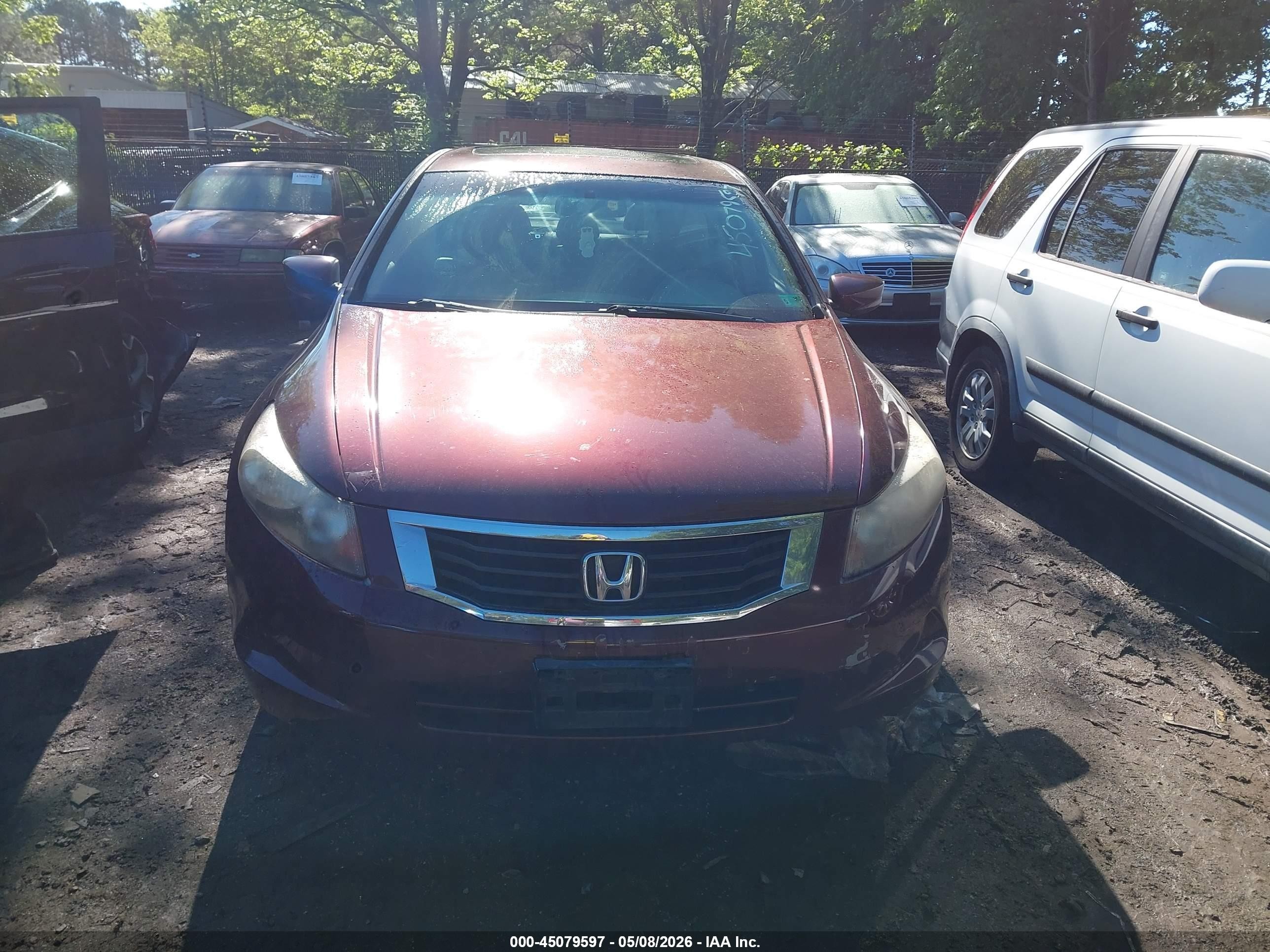 2008 Honda Accord 2.4 Ex-l Бордовый vin: 1HGCP26888A064411