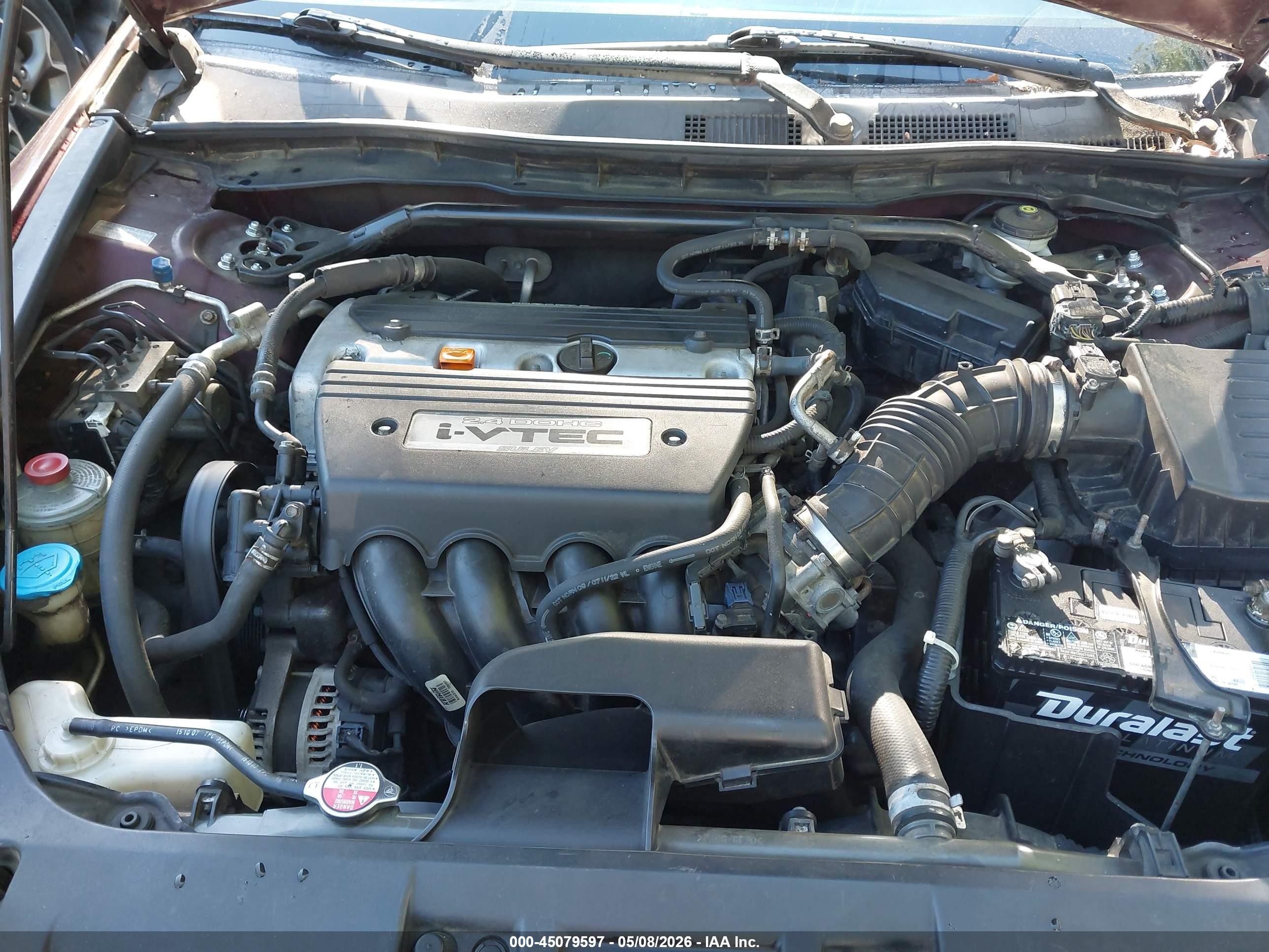 2008 Honda Accord 2.4 Ex-l Бордовый vin: 1HGCP26888A064411