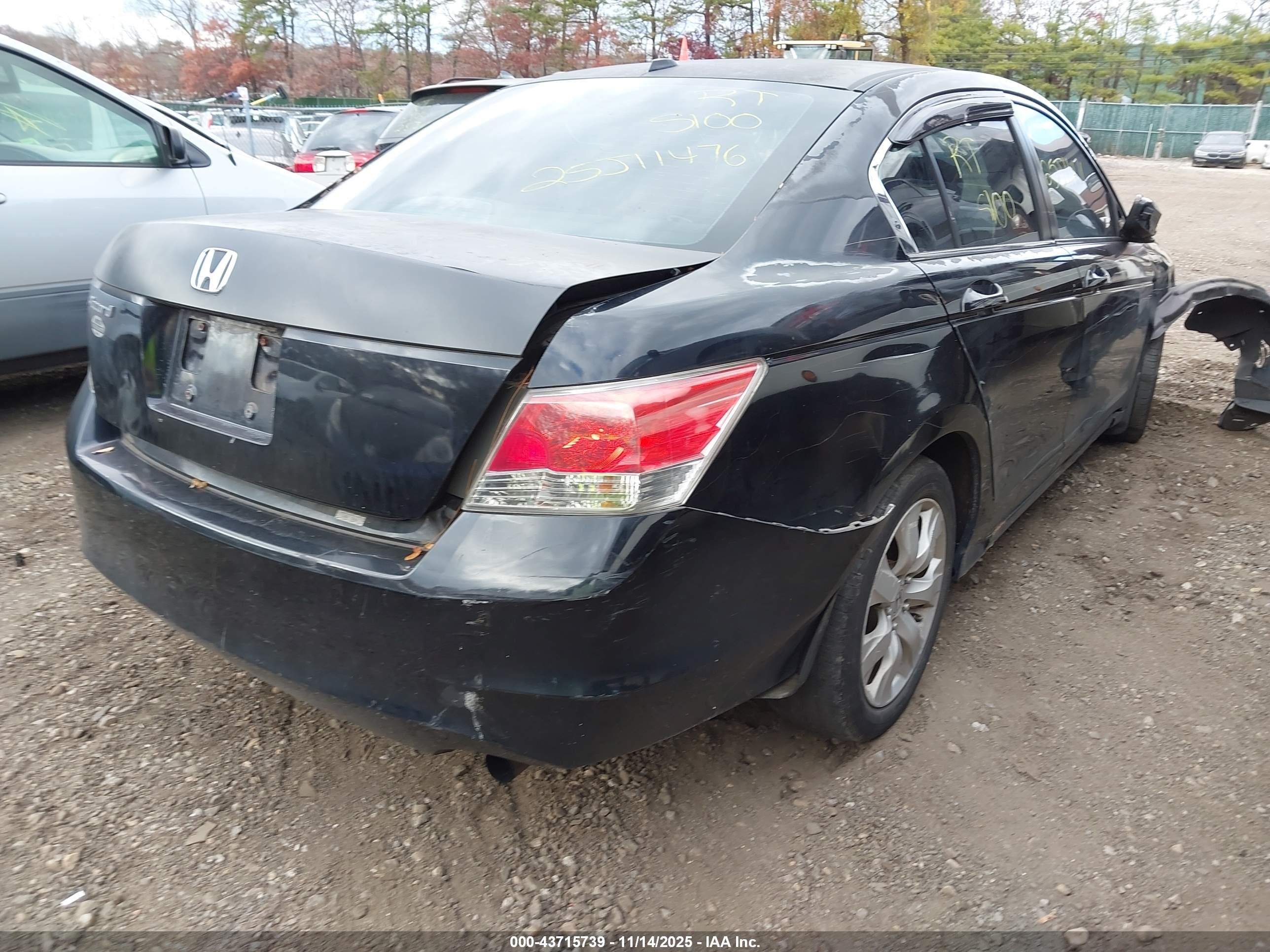 2008 Honda Accord 2.4 Ex-l Black vin: 1HGCP26888A094234
