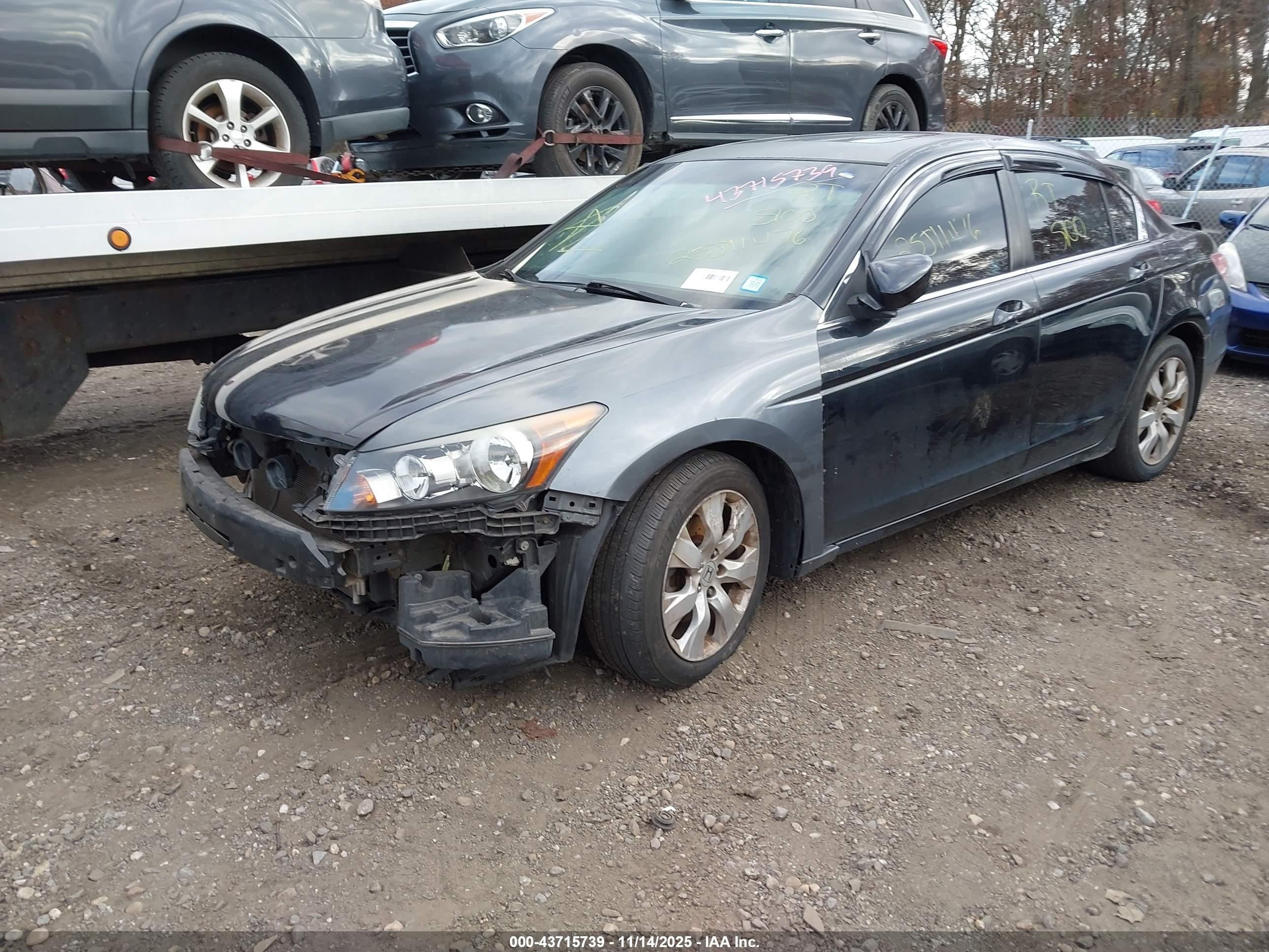 2008 Honda Accord 2.4 Ex-l Black vin: 1HGCP26888A094234