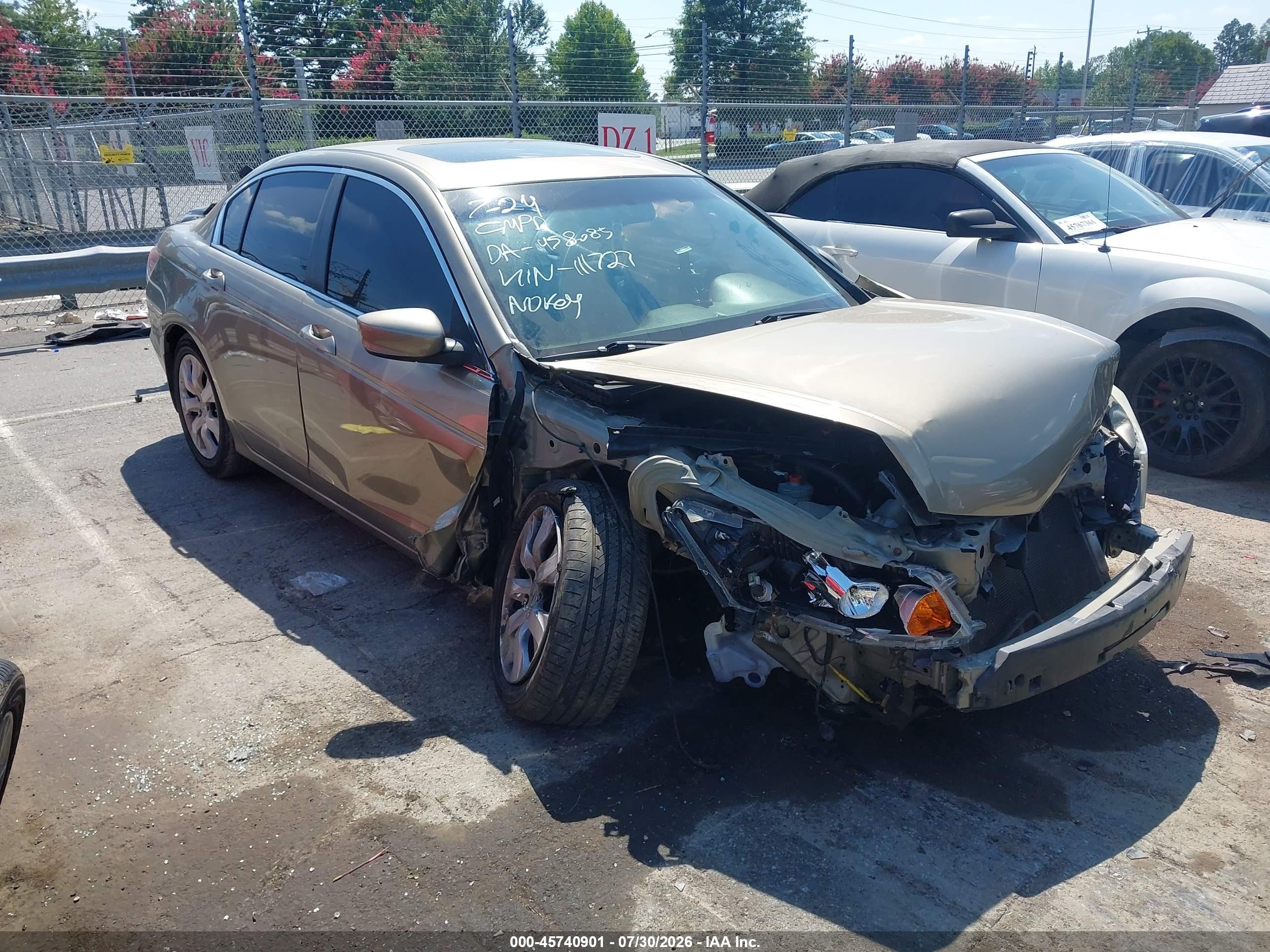 2008 Honda Accord 2.4 Ex-l Beige vin: 1HGCP26888A111727
