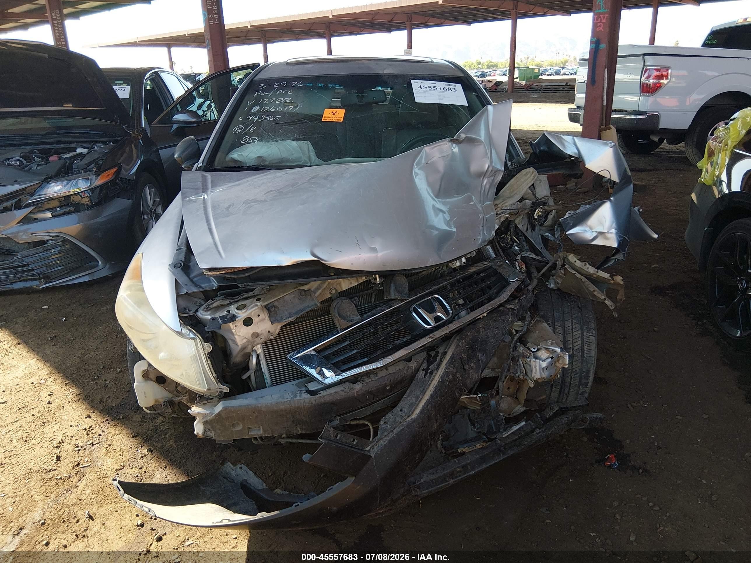 2008 Honda Accord 2.4 Ex-l Gray vin: 1HGCP26888A122856