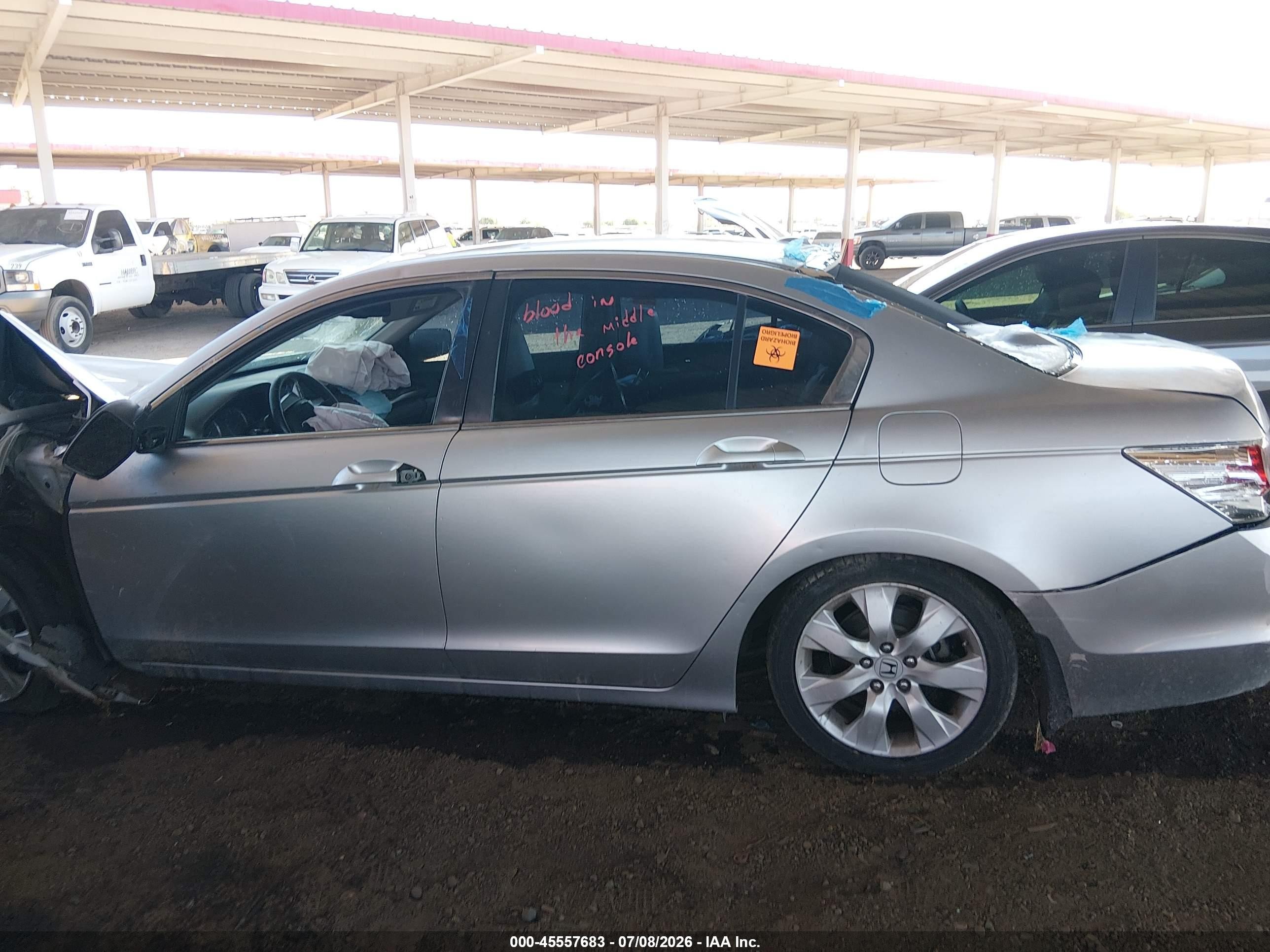 2008 Honda Accord 2.4 Ex-l Gray vin: 1HGCP26888A122856