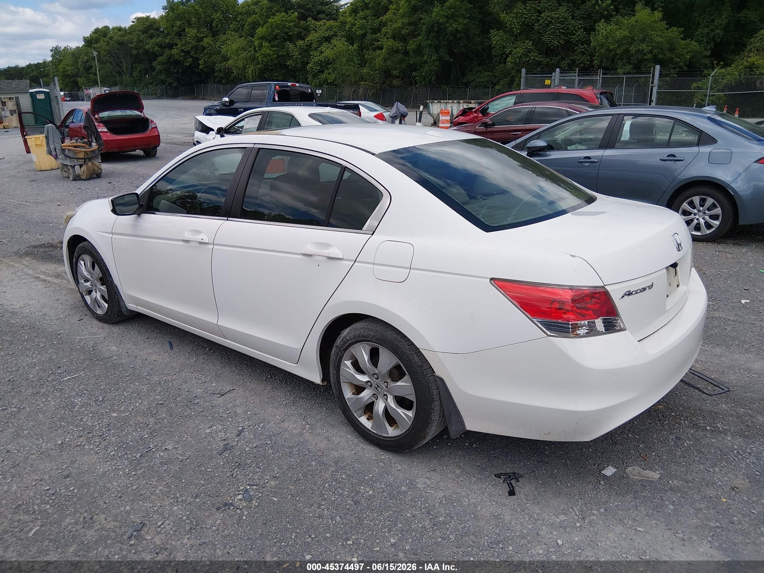 2008 Honda Accord 2.4 Ex-l White vin: 1HGCP26888A145196