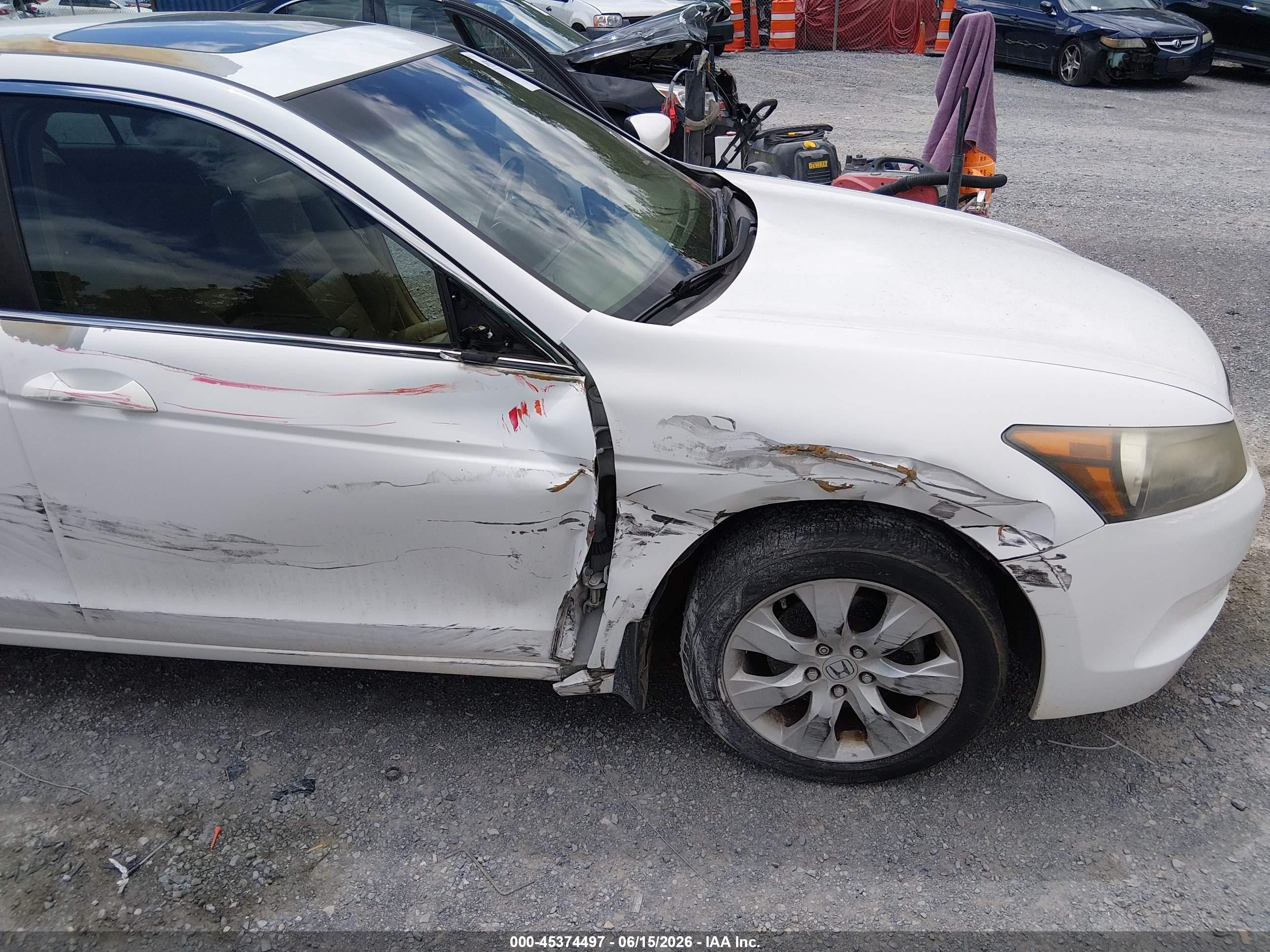 2008 Honda Accord 2.4 Ex-l White vin: 1HGCP26888A145196