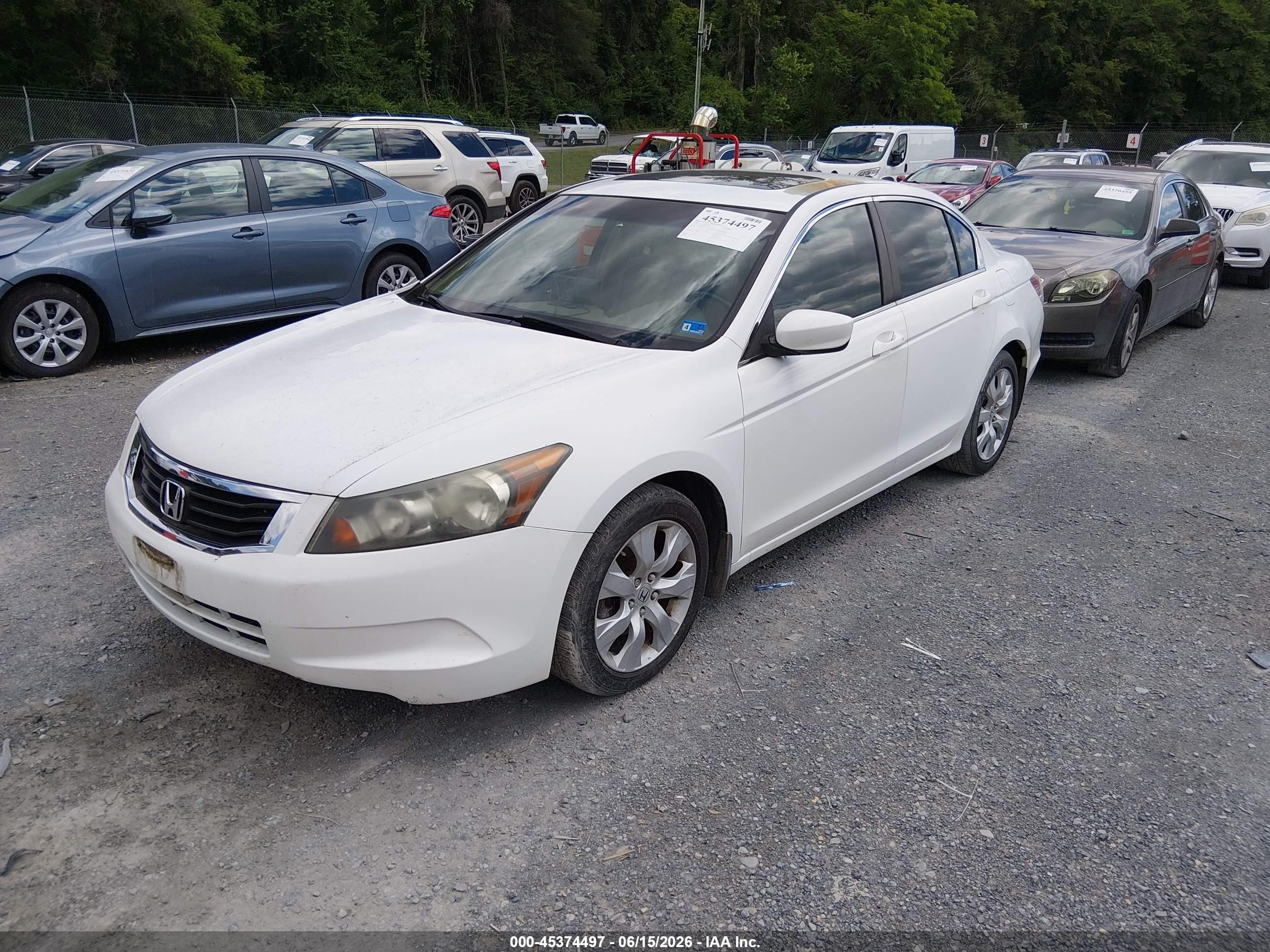 2008 Honda Accord 2.4 Ex-l White vin: 1HGCP26888A145196