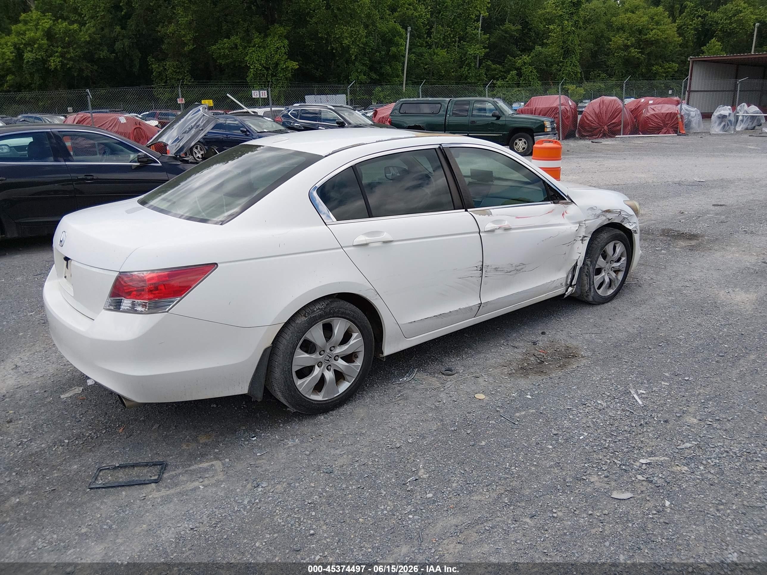 2008 Honda Accord 2.4 Ex-l White vin: 1HGCP26888A145196