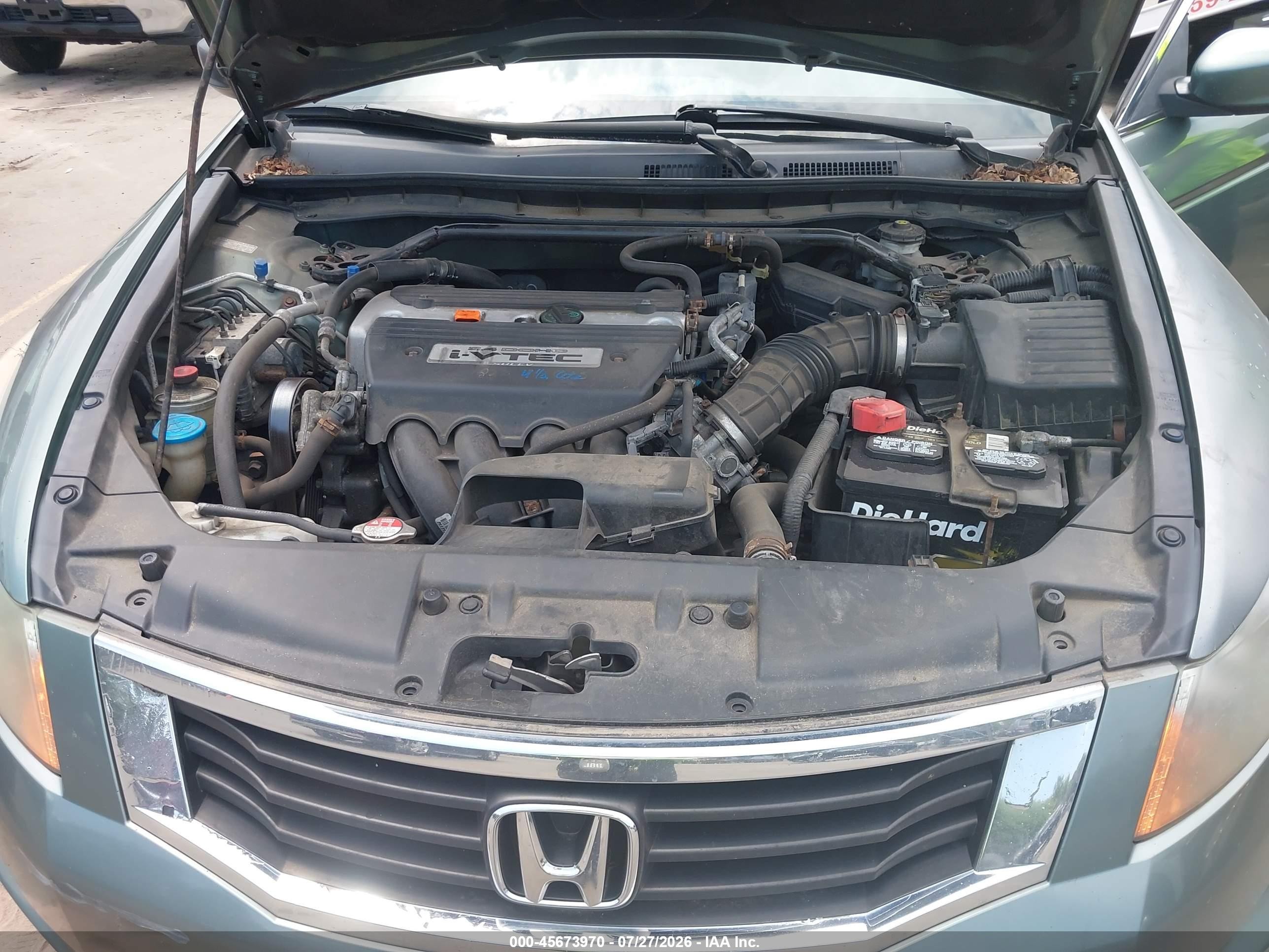 2008 Honda Accord 2.4 Ex-l Green vin: 1HGCP26888A154092