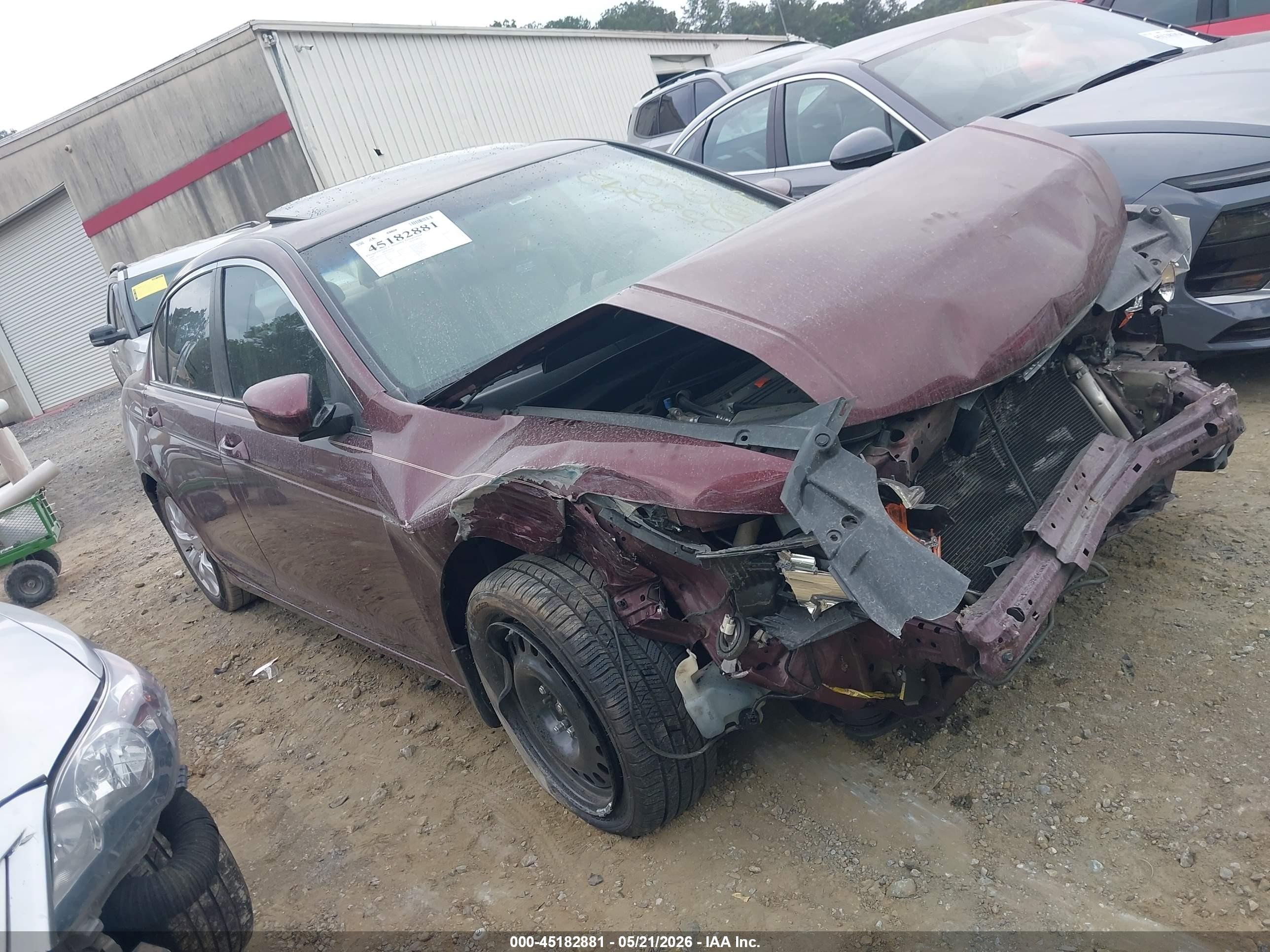 2009 Honda Accord 2.4 Ex-l Burgundy vin: 1HGCP26889A052292