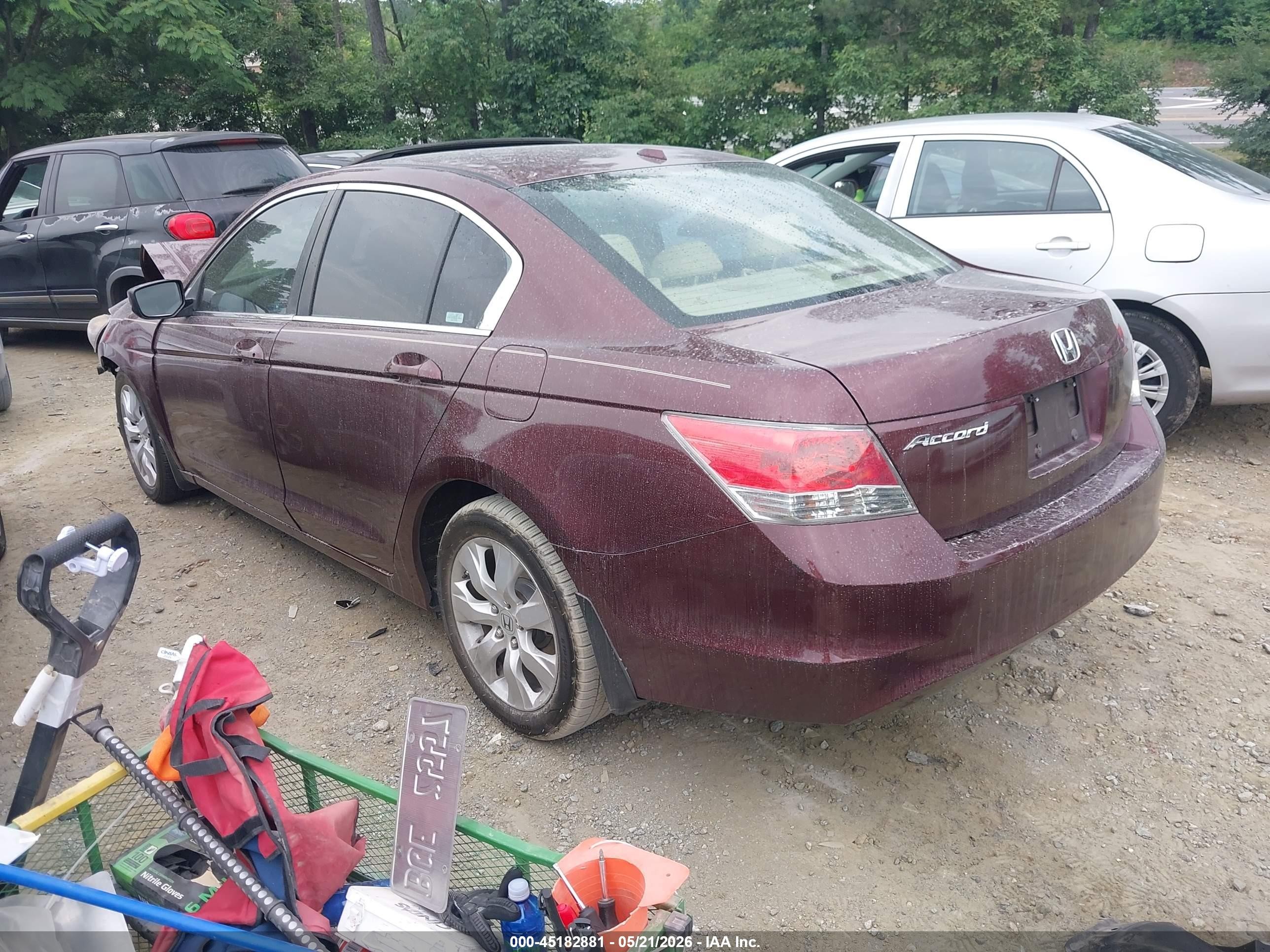 2009 Honda Accord 2.4 Ex-l Burgundy vin: 1HGCP26889A052292