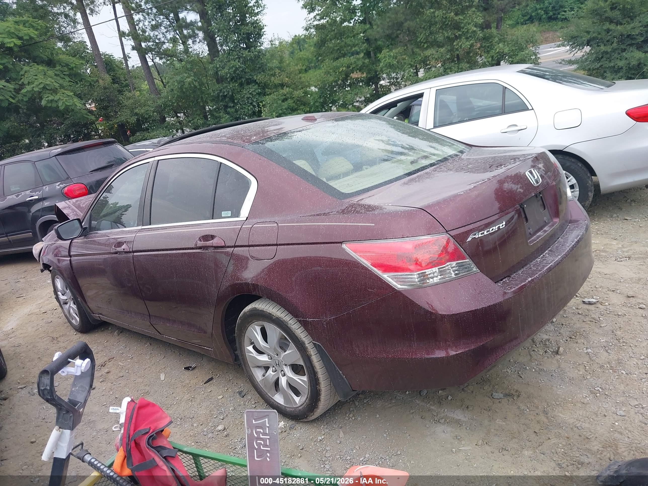 2009 Honda Accord 2.4 Ex-l Burgundy vin: 1HGCP26889A052292