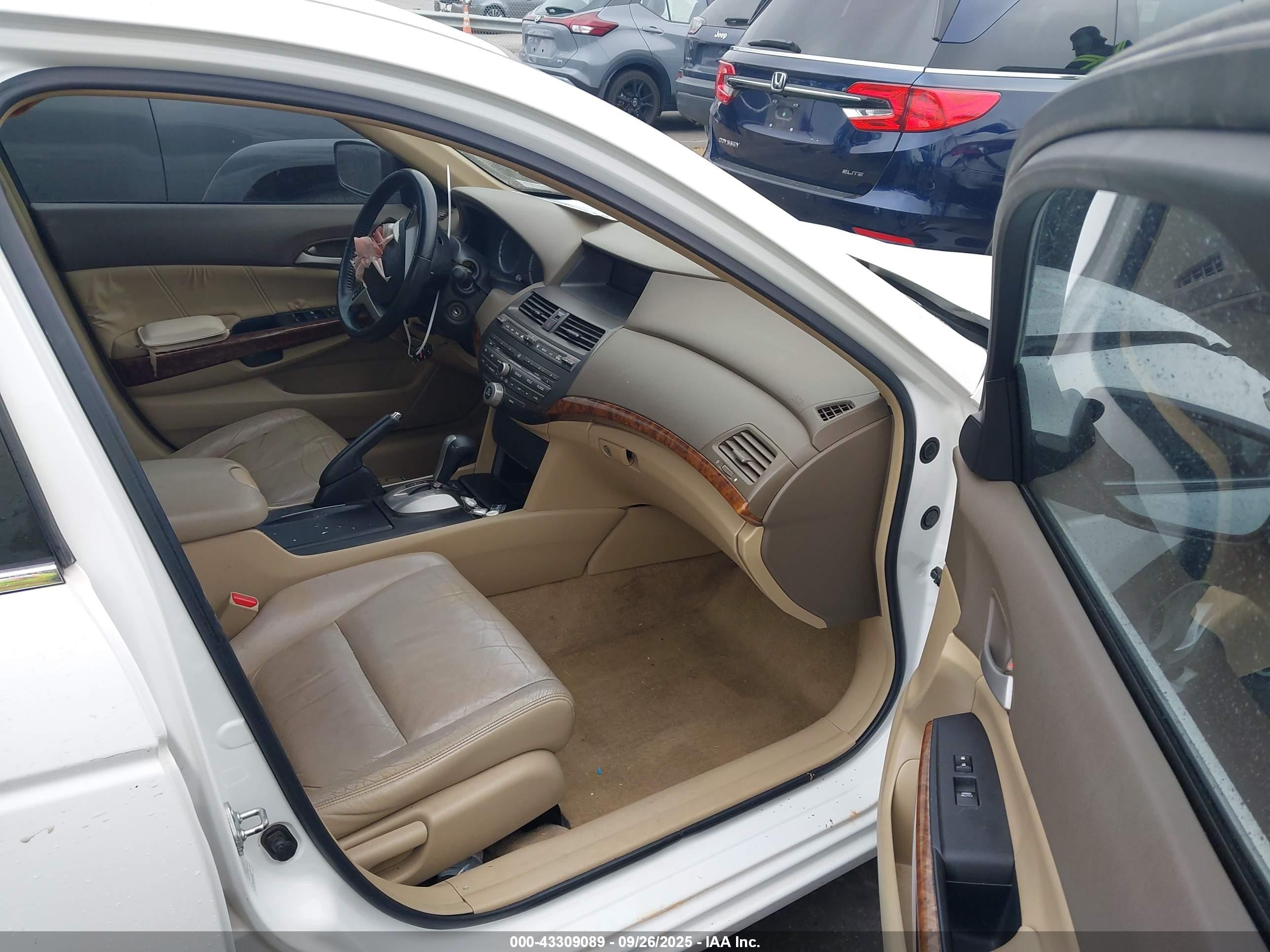 2009 Honda Accord 2.4 Ex-l White vin: 1HGCP26889A113995