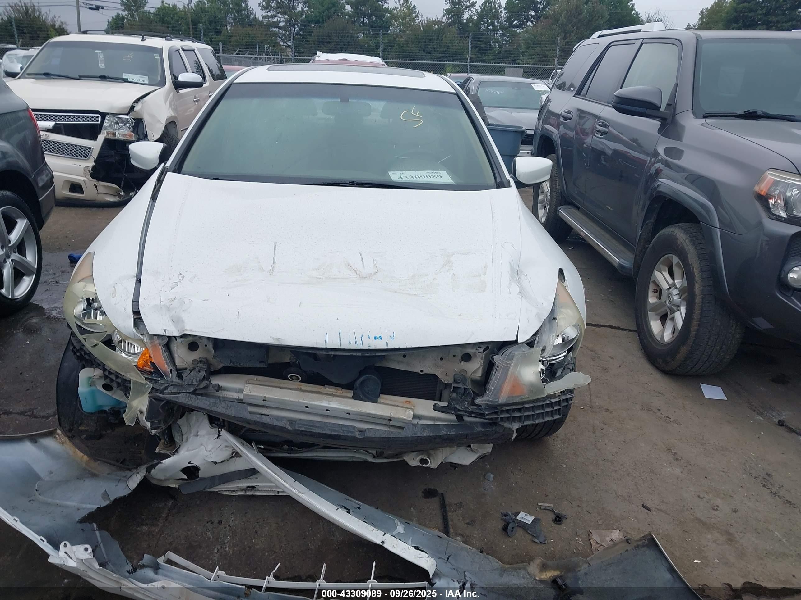 2009 Honda Accord 2.4 Ex-l White vin: 1HGCP26889A113995