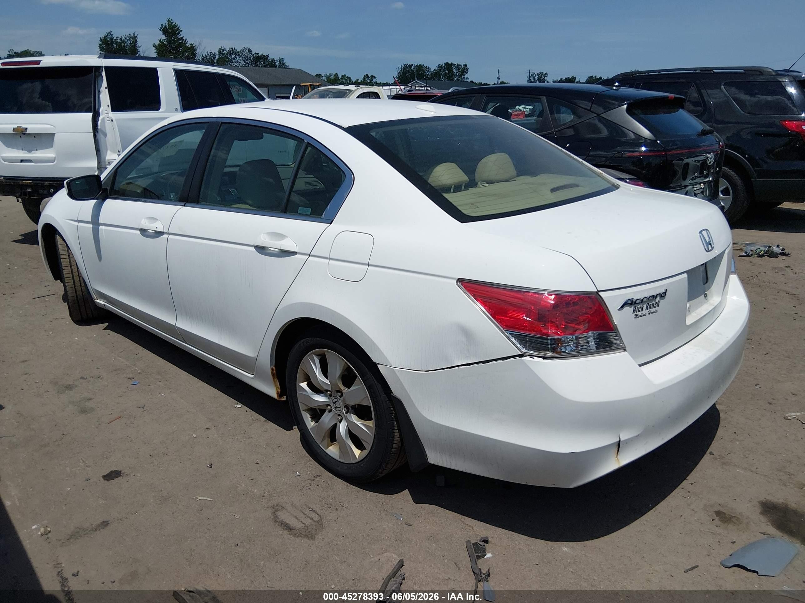 2009 Honda Accord 2.4 Ex-l Белый vin: 1HGCP26889A166051