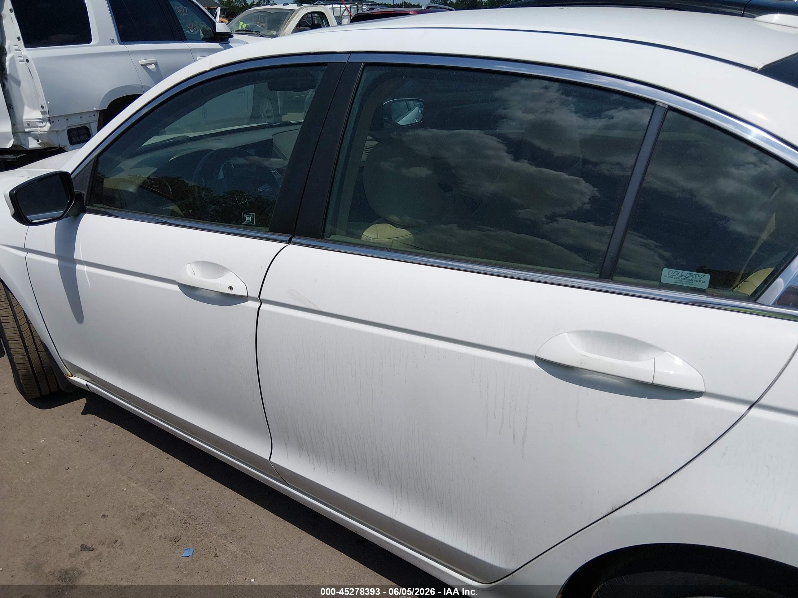 2009 Honda Accord 2.4 Ex-l Белый vin: 1HGCP26889A166051