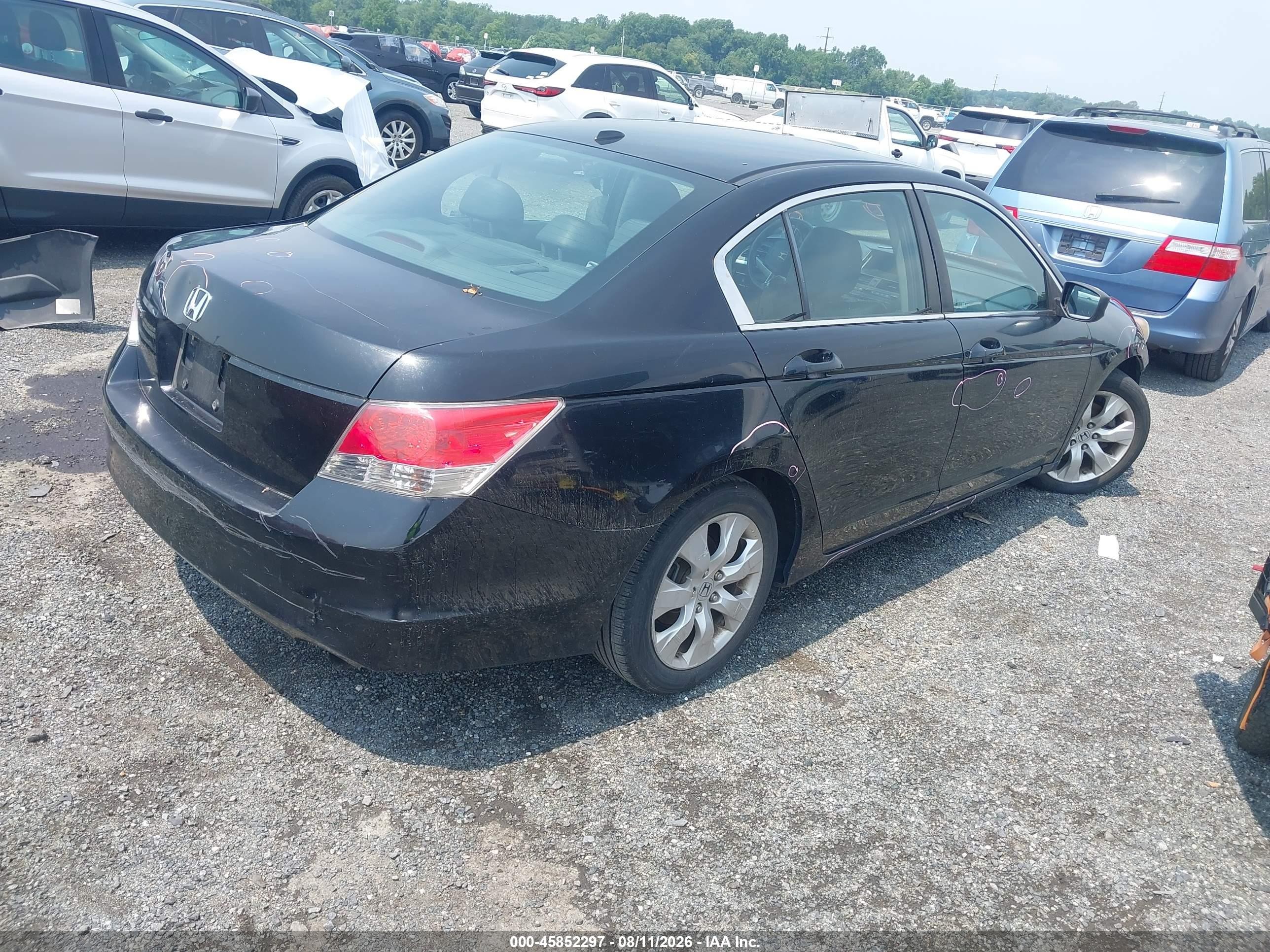 2009 Honda Accord 2.4 Ex-l Black vin: 1HGCP26889A184680