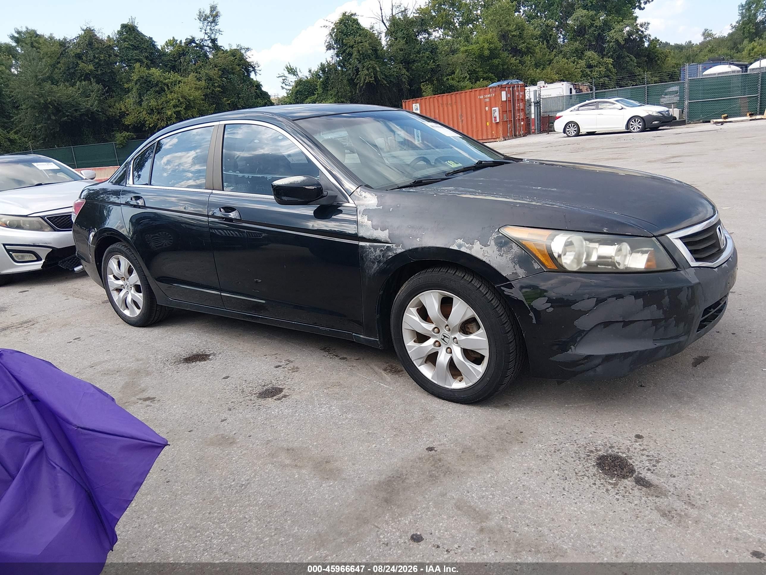 2008 Honda Accord 2.4 Ex-l Black vin: 1HGCP26898A156823