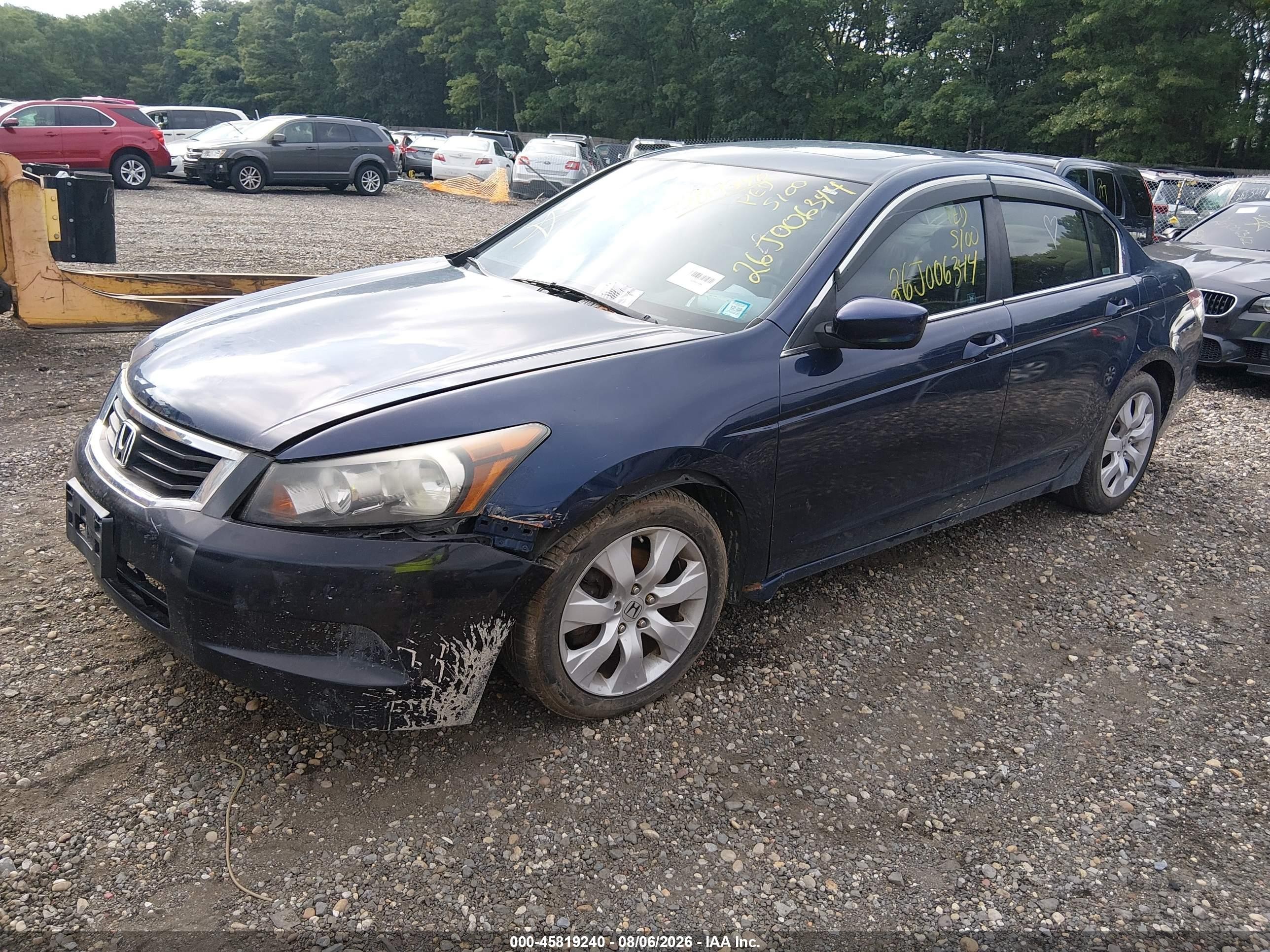 2009 Honda Accord 2.4 Ex-l Blue vin: 1HGCP26899A115982