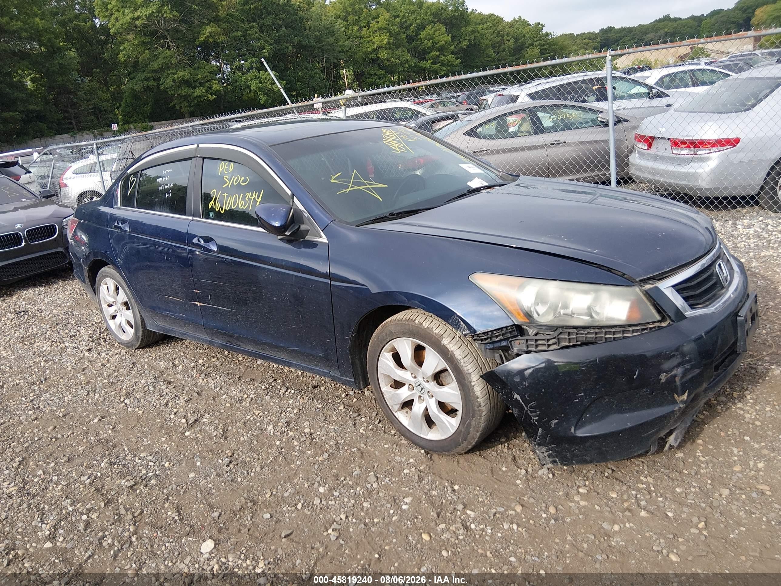 2009 Honda Accord 2.4 Ex-l Blue vin: 1HGCP26899A115982