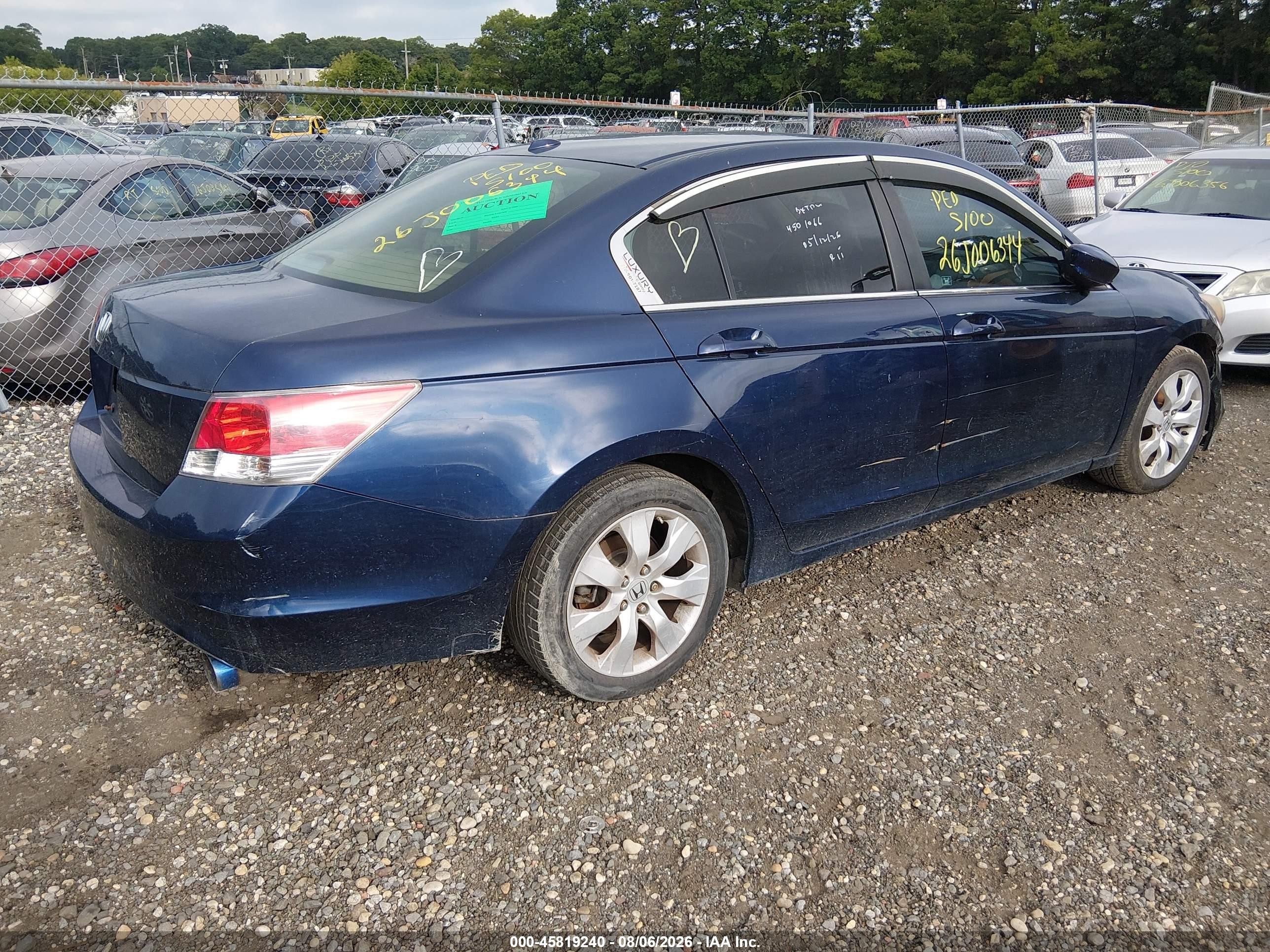 2009 Honda Accord 2.4 Ex-l Blue vin: 1HGCP26899A115982