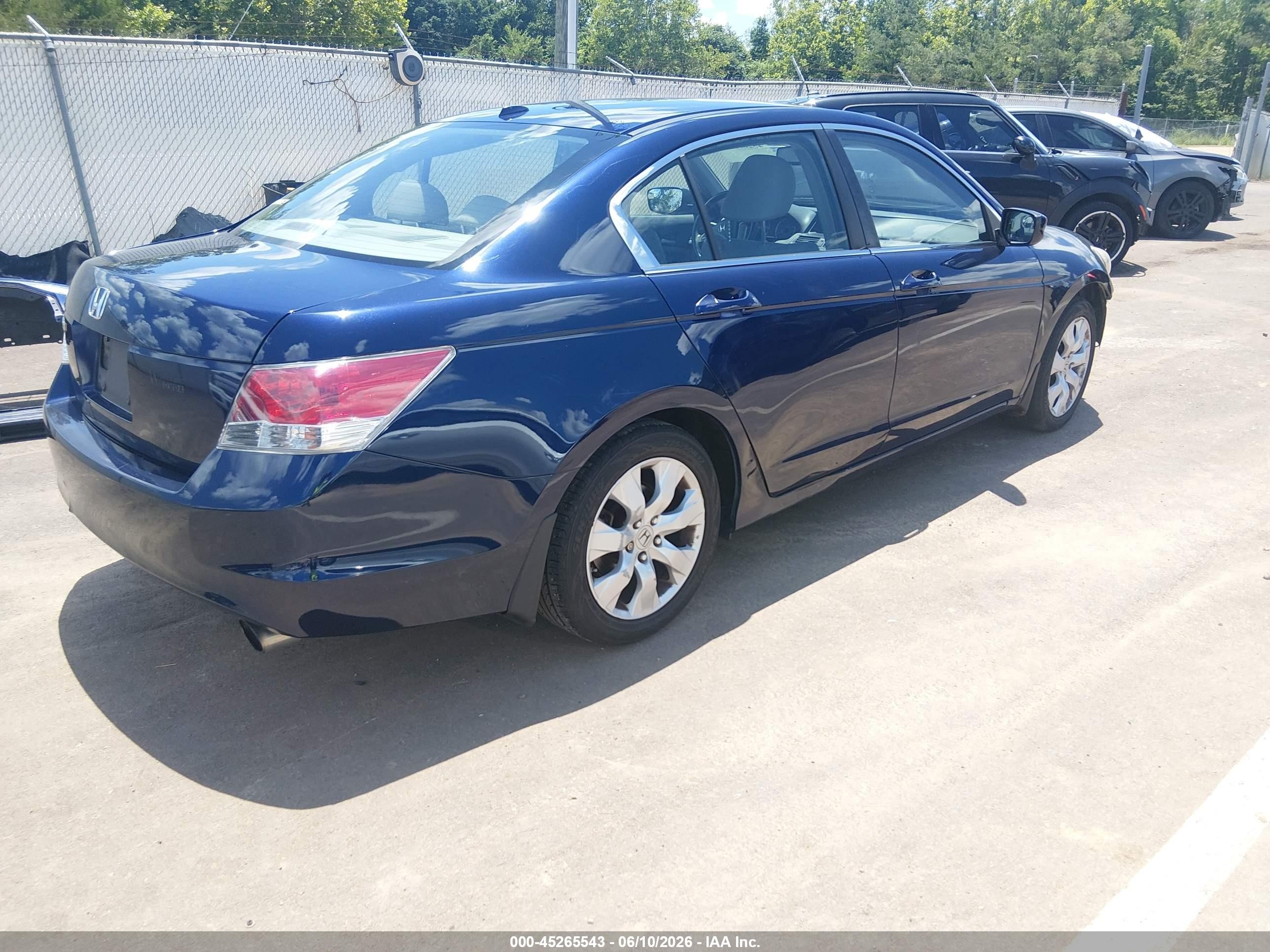 2009 Honda Accord 2.4 Ex-l Blue vin: 1HGCP26899A143328