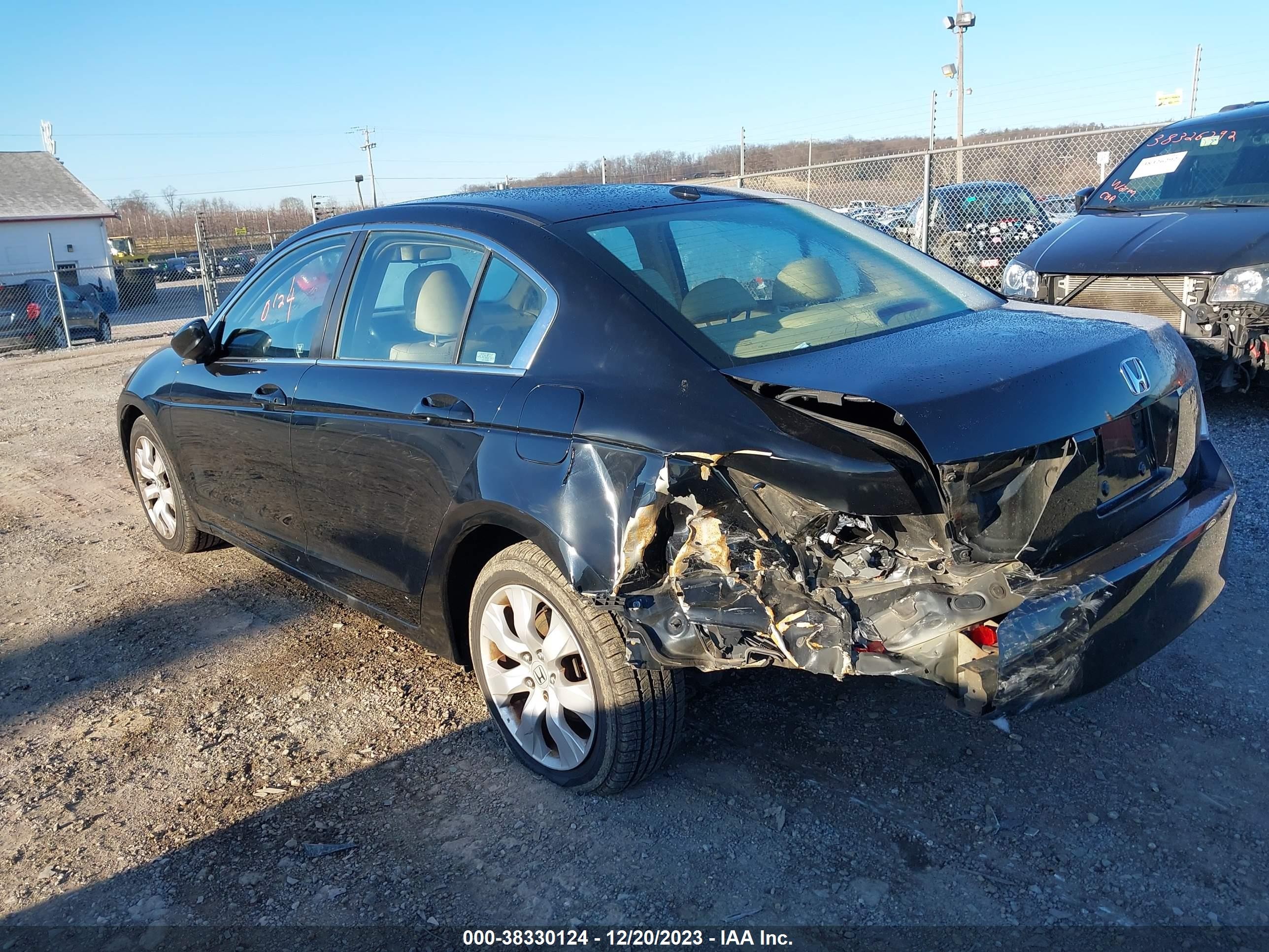 2008 Honda Accord 2.4 Ex-l Black vin: 1HGCP268X8A060554